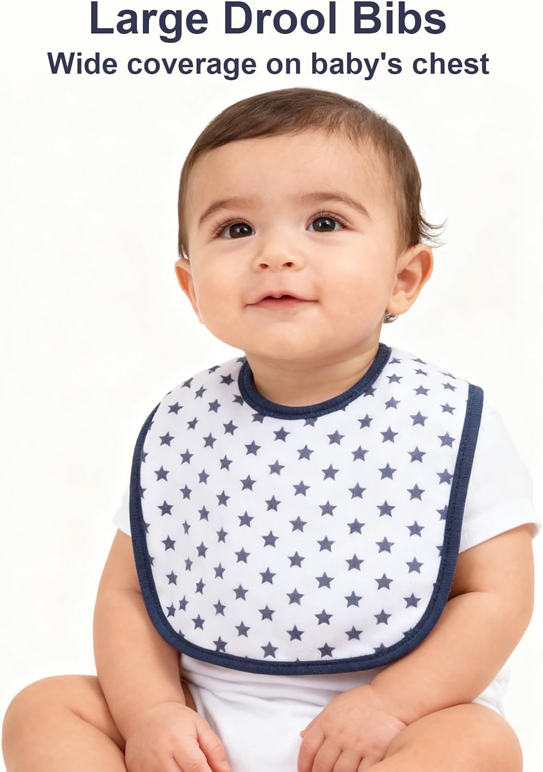 Thumbnail 1 de Hakochia Waterproof Baby Bibs (4-Layer Cotton) with Adjustable Snaps, 10-Pack for 0–12 Months