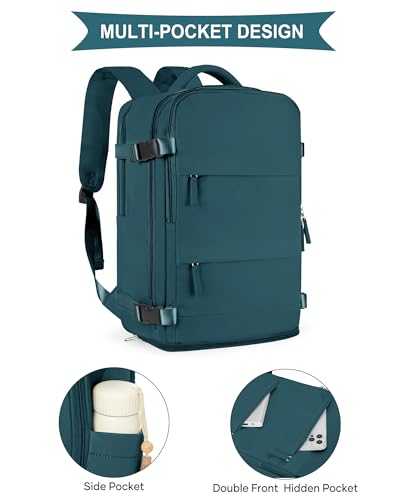 Detalle 2 de SZLX mochila de viaje para mujer impermeable (42 x 32 x 20 cm, 1 kg) con compartimento para portátil y bolsa húmeda