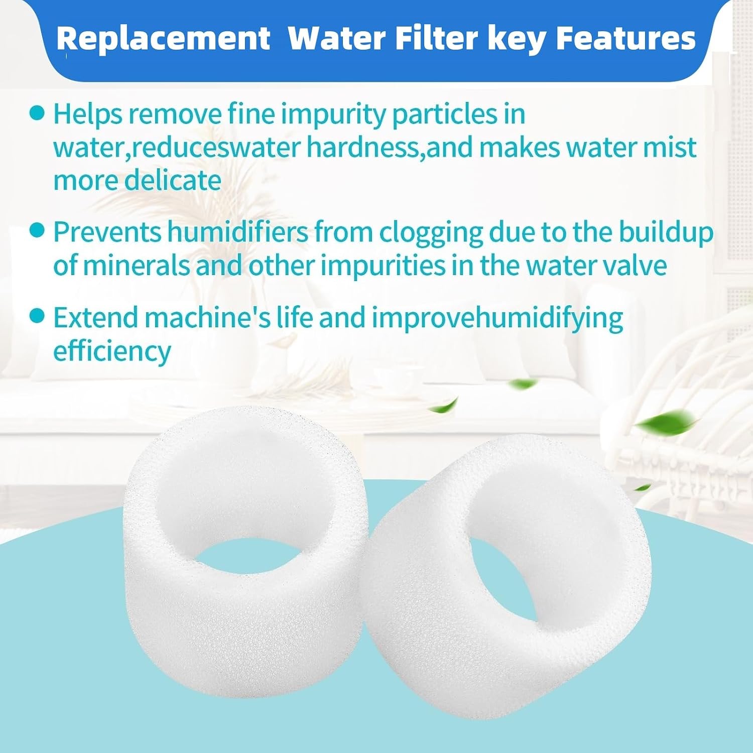 Thumbnail 5 de Gazeer 6000S-12-6 Replacement Humidifier Filters, 12 Blue + 6 Sponge