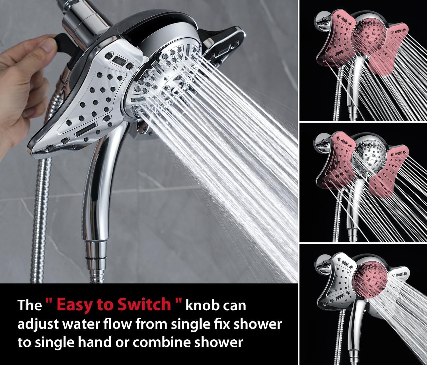Detalle de GRICH dual shower head, chrome