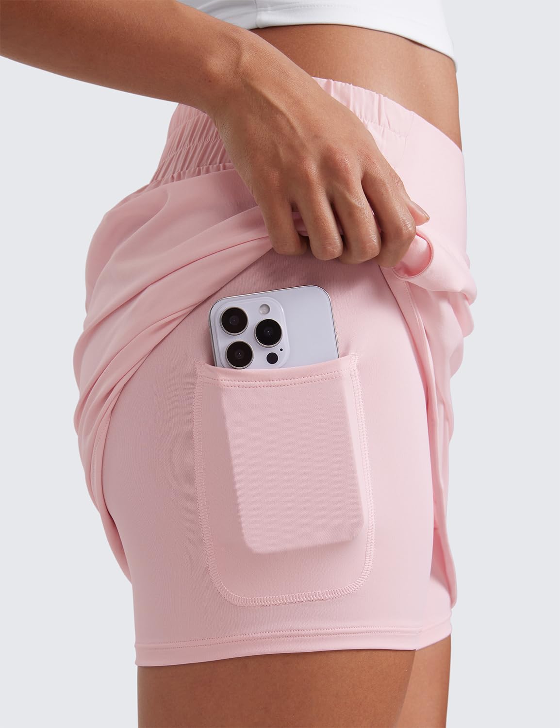 Detalle de CRZ YOGA Jupe de golf taille haute femme avec poches et fente latérale