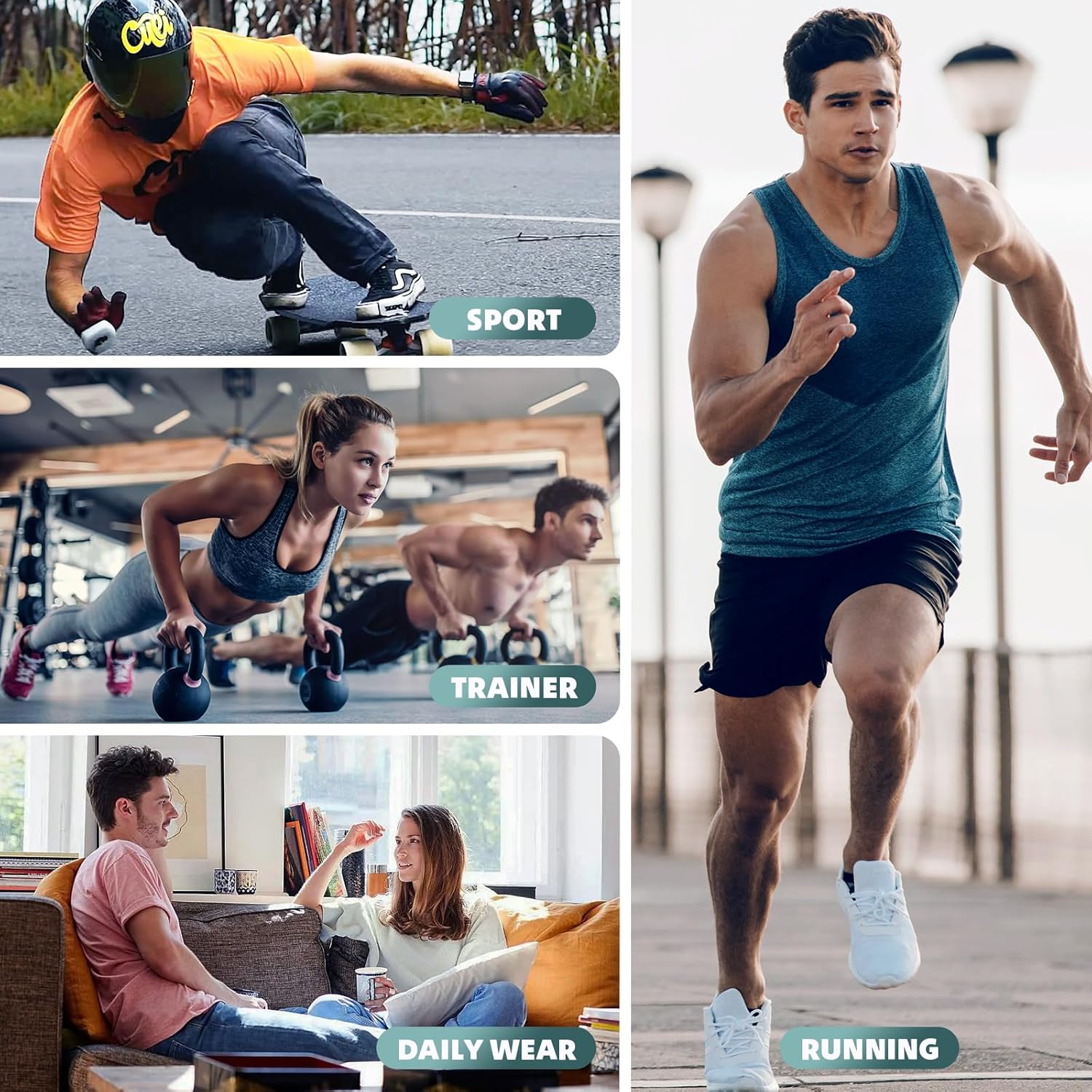 Thumbnail 1 de Stoeury Calzini Uomo Donna Corti in cotone (6 paia) anti-vescica per running, palestra e lavoro