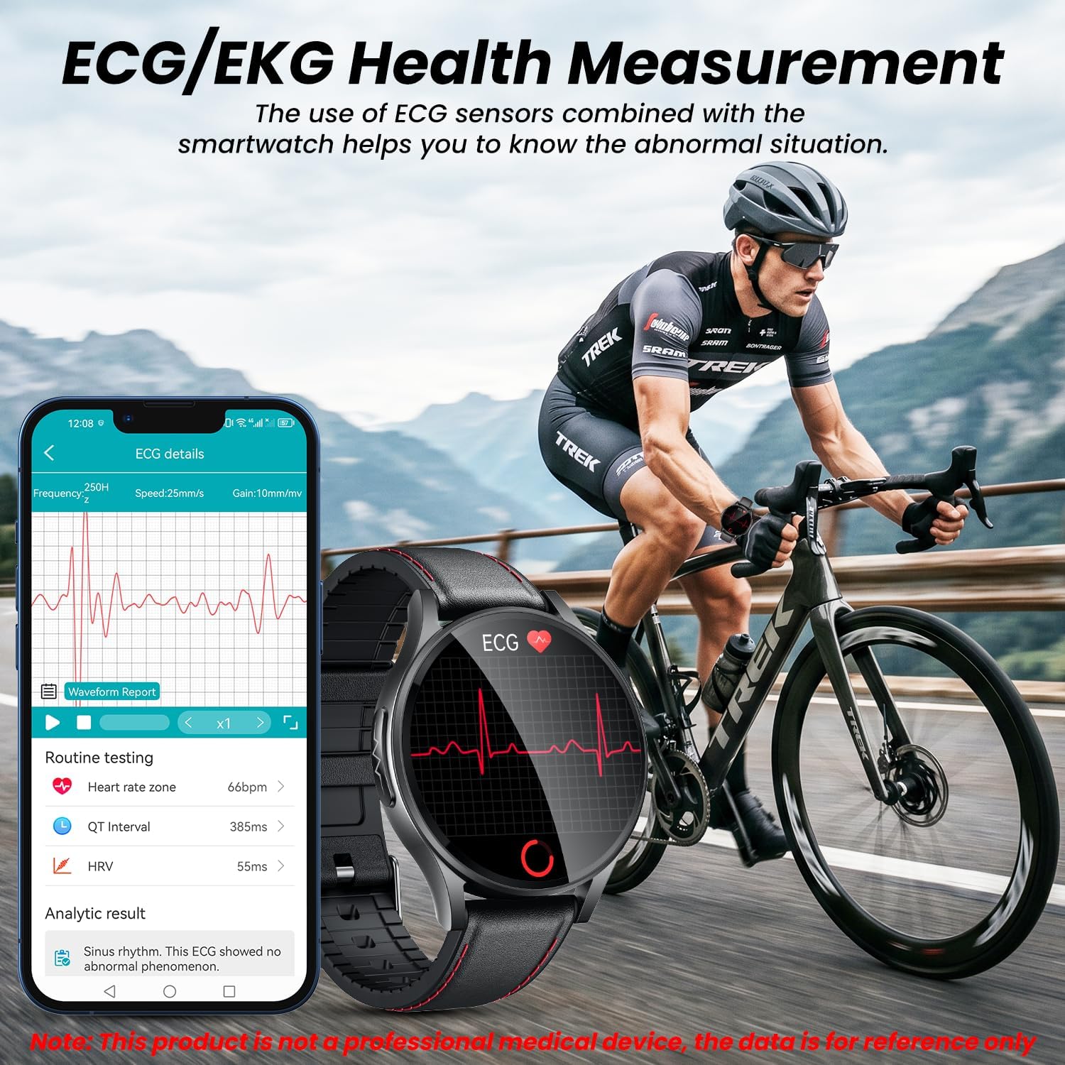 Detalle 2 de Montre Connectée ECG Smartwatch Santé 1,43" AMOLED – Suivi Santé et Fitness