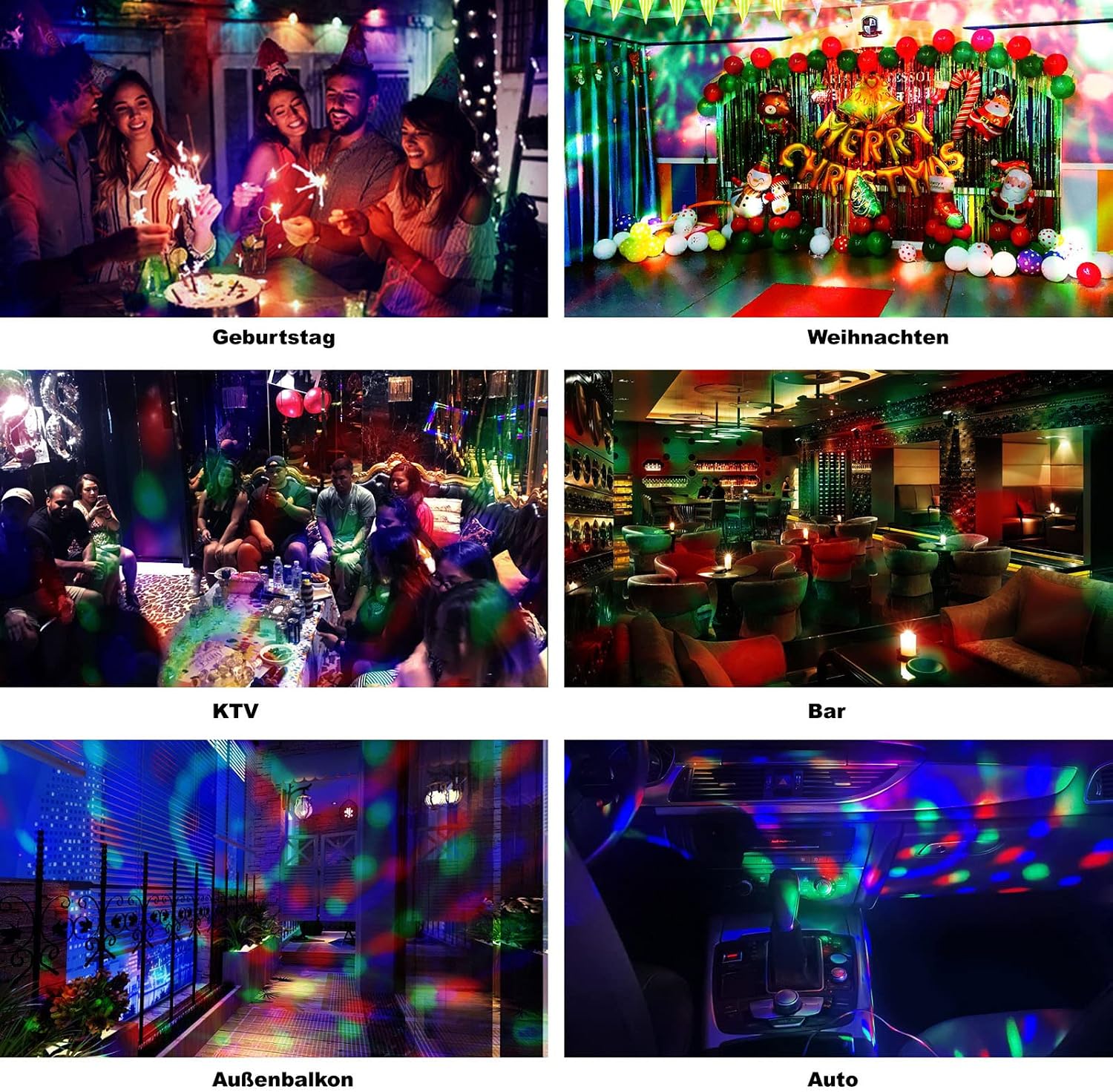 Thumbnail 6 de Discokugel LED Discolicht DJ Partylicht 3W RGB – 360° Drehbar mit Fernbedienung