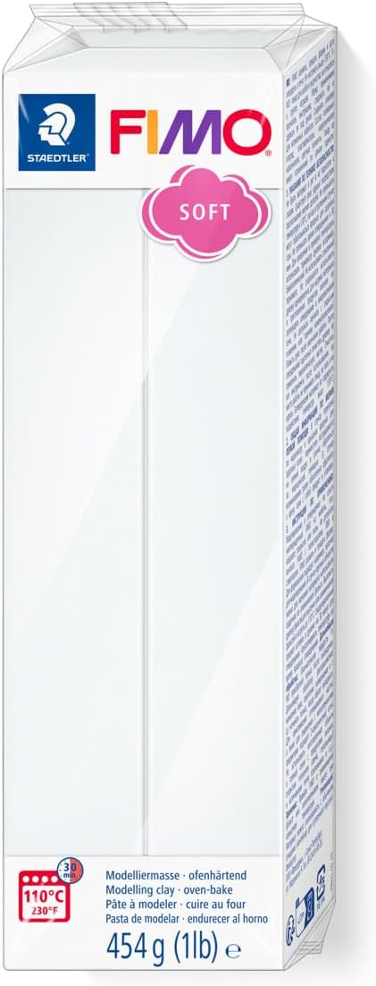 Detalle de STAEDTLER 8021-0 FIMO Soft Oven-Hardening Polymer Modelling Clay — White 454 g