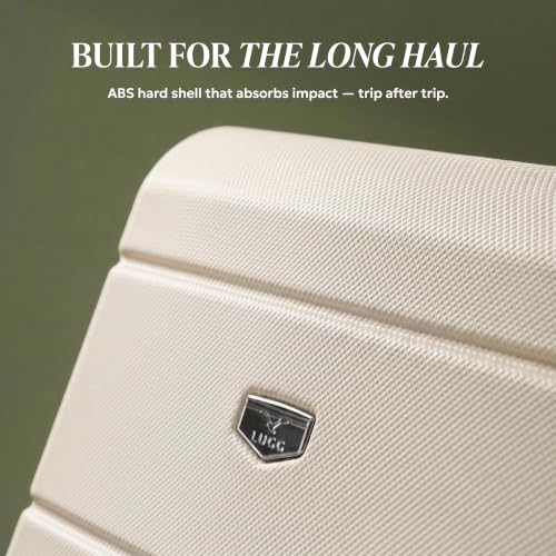 Detalle de LUGG Jetset 40cm Underseat Suitcase (Cream/Brown) – ABS Hard Shell, Lightweight Cabin Luggage