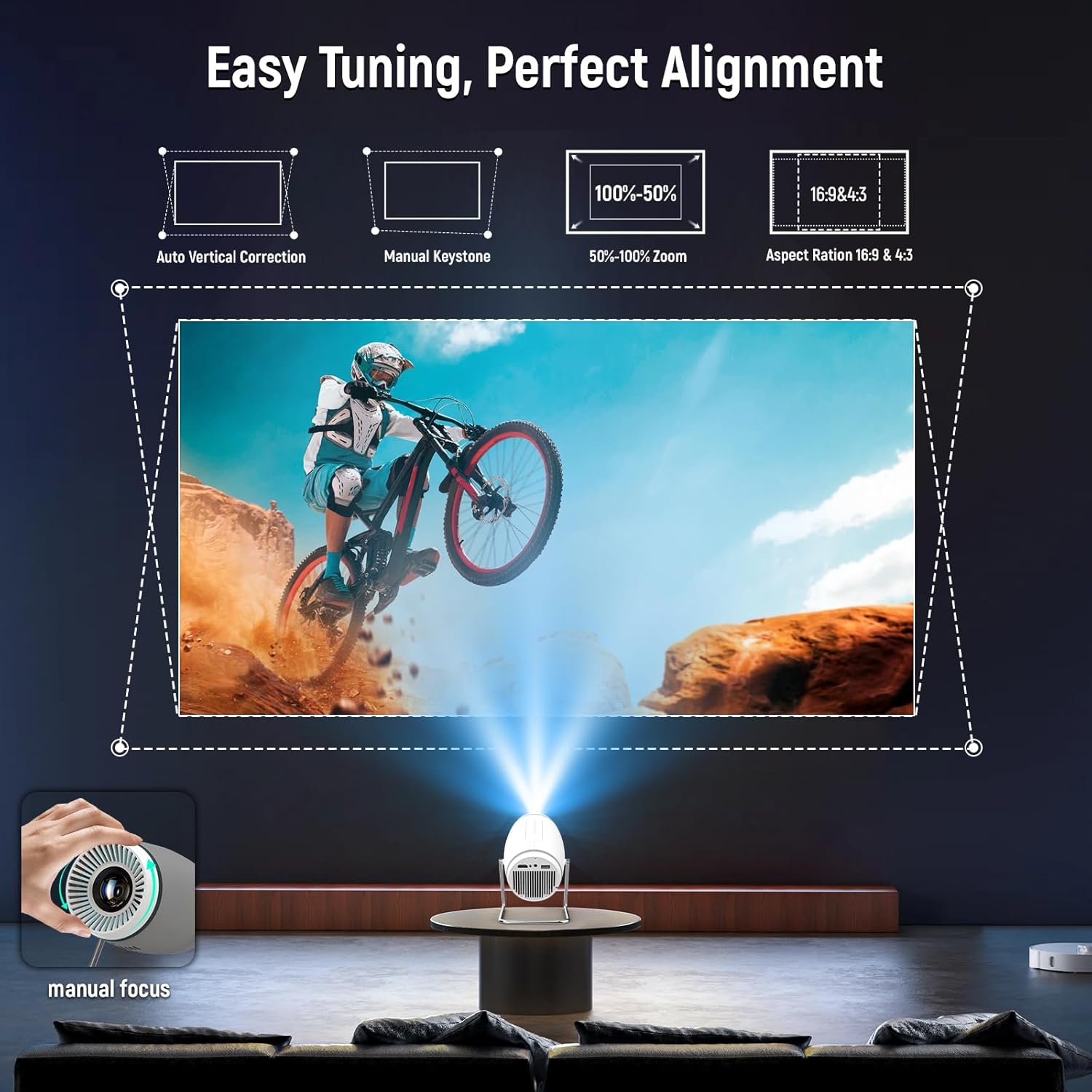 Thumbnail 3 de Mini Projector 4K Portable with WiFi 6 📽