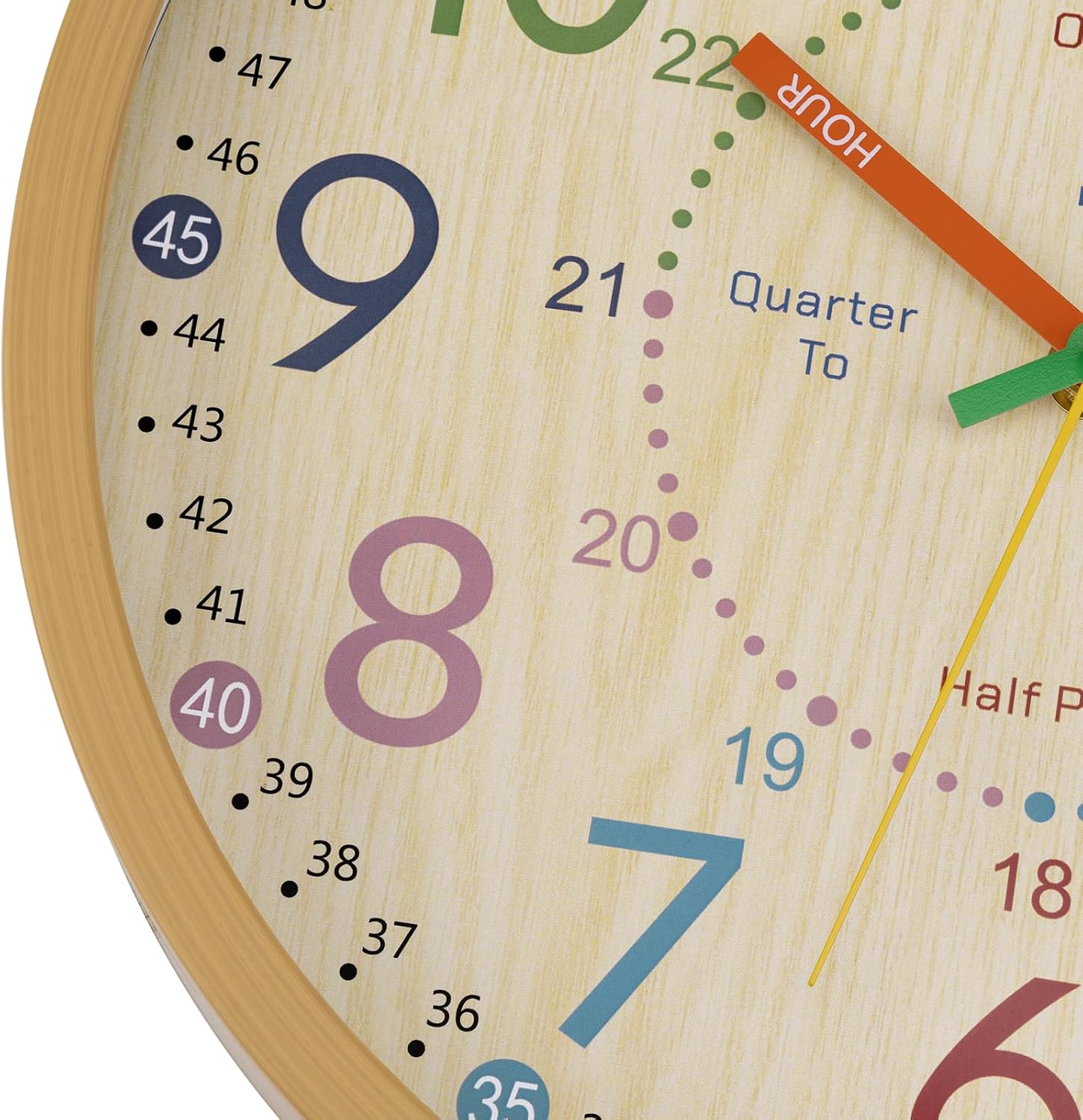 Detalle 1 de Foxtop horloge enfant apprentissage-8 analoge leerklok, 24-uursweergave, 30 cm