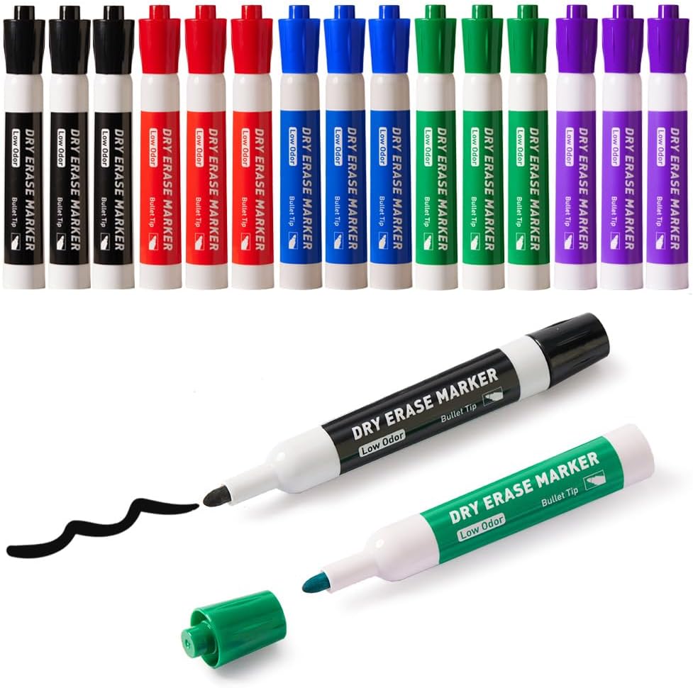 Detalle de FLYWIND whiteboardstiften, 15 stuks, 2,7 mm ronde punt, meerkleurig