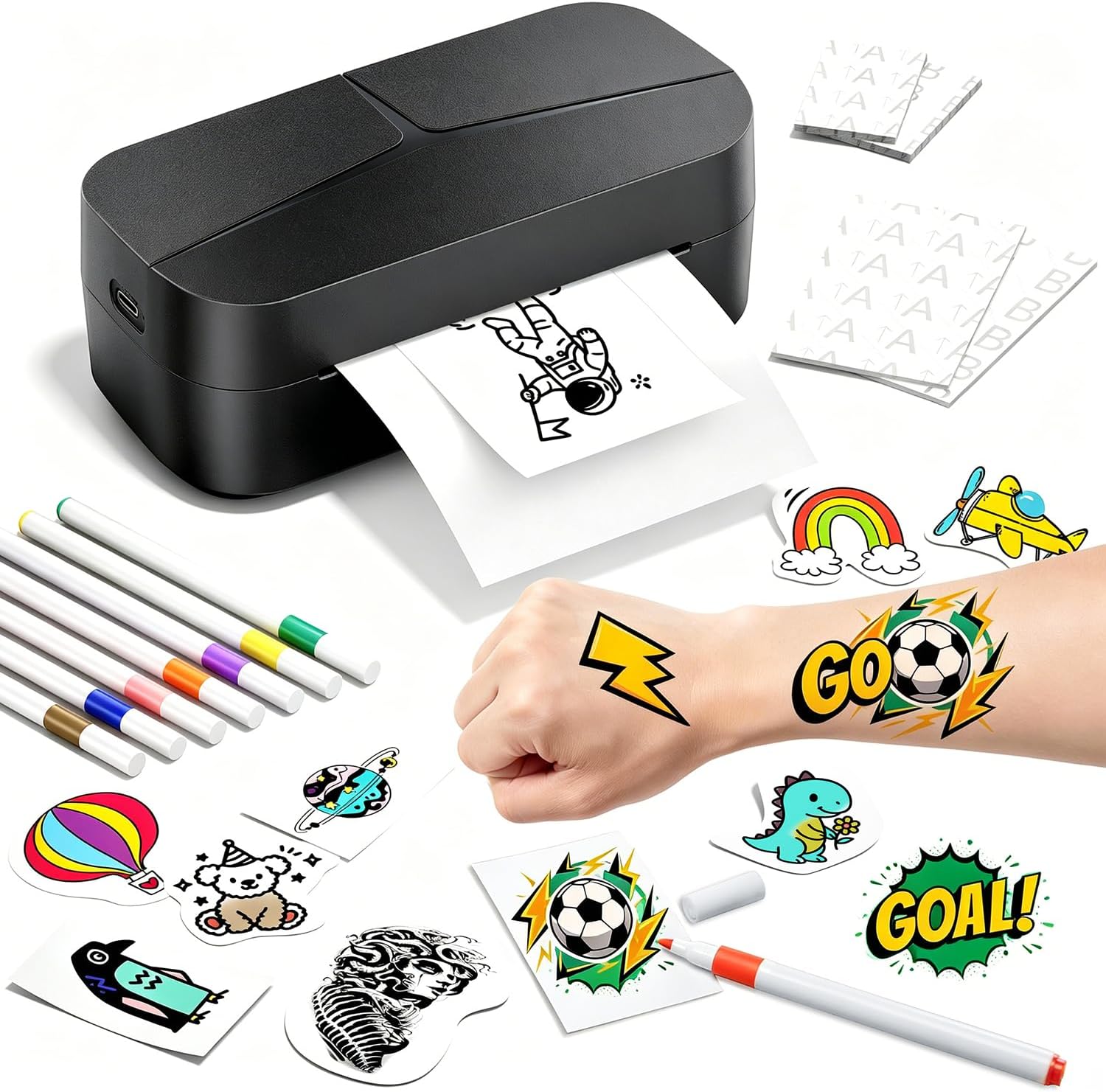 Phomemo TK32 Stampante Tatuaggi Temporanei Kit: tatuaggi personalizzati per feste e regali creativi