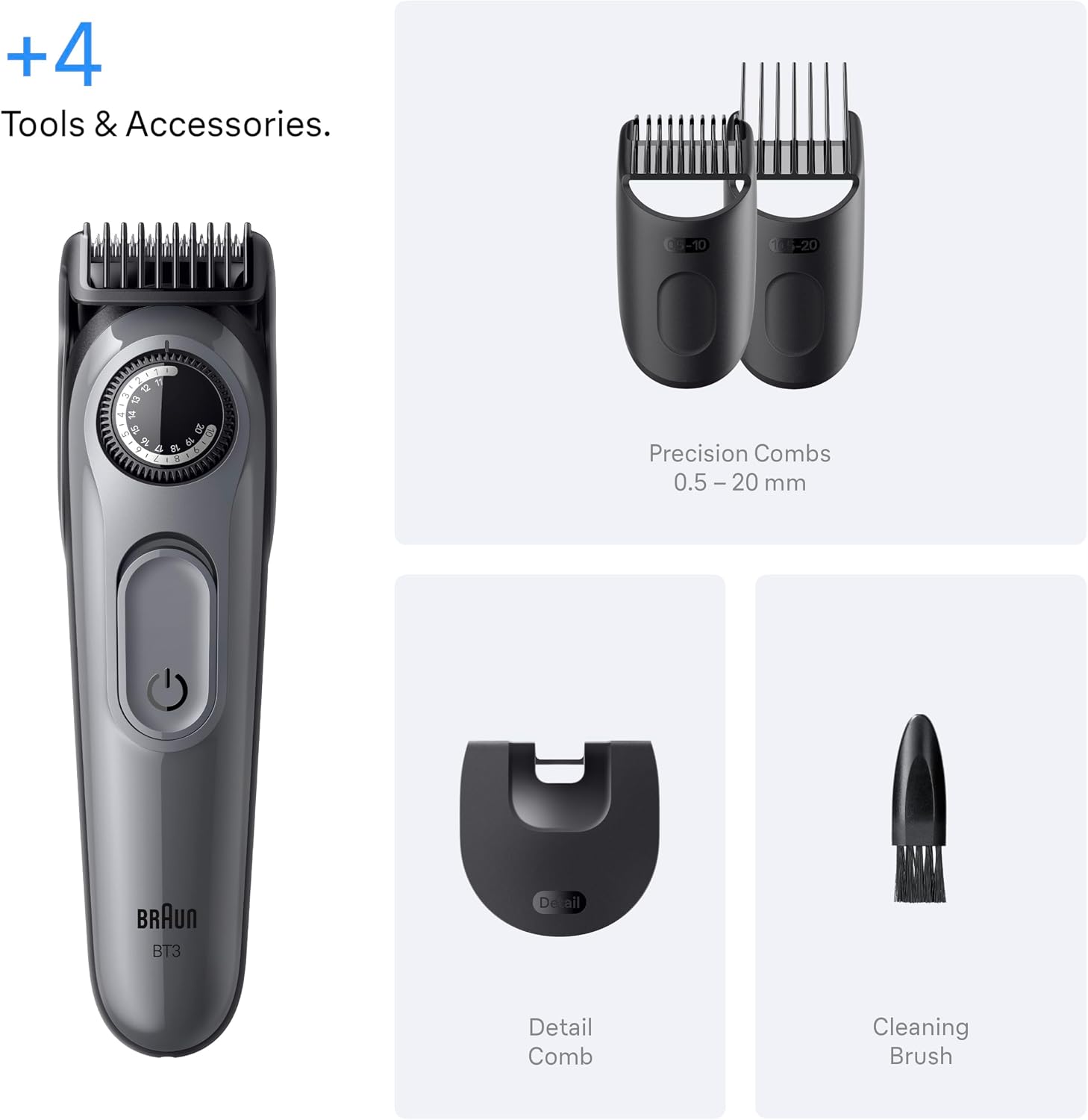 Thumbnail 5 de Braun Beard Trimmer Series 3 BT3525 with 4 styling tools 40 lengths