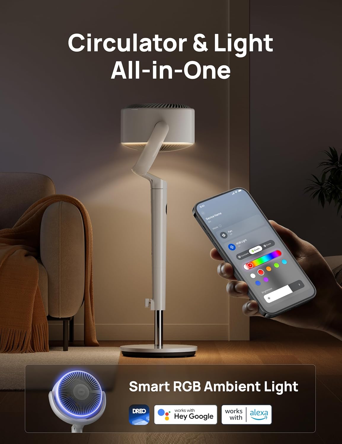 Thumbnail 4 de Dreo Smart Fan 37–42" Wi‑Fi floor fan