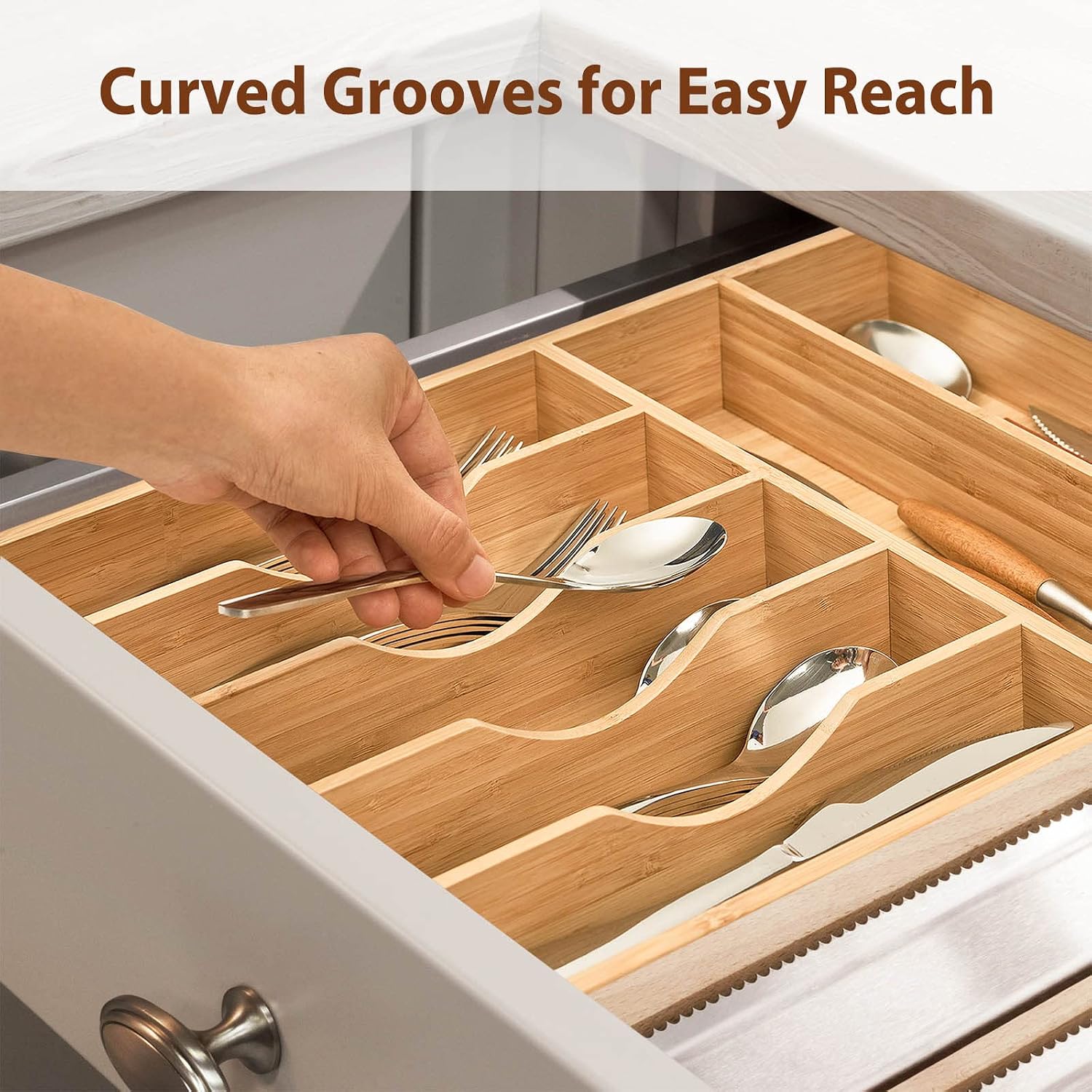 Thumbnail 5 de Umilife Bamboo Drawer Organizer, 7-Slot ⚙