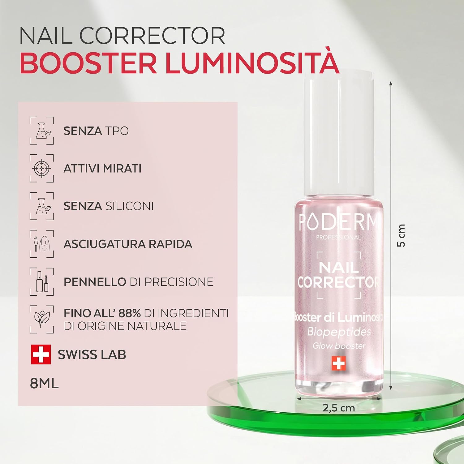 Thumbnail 4 de PODERM Smalto Trattamento Correttore & Perfezionatore – Booster di Luminosità per unghie opache, 8 ml