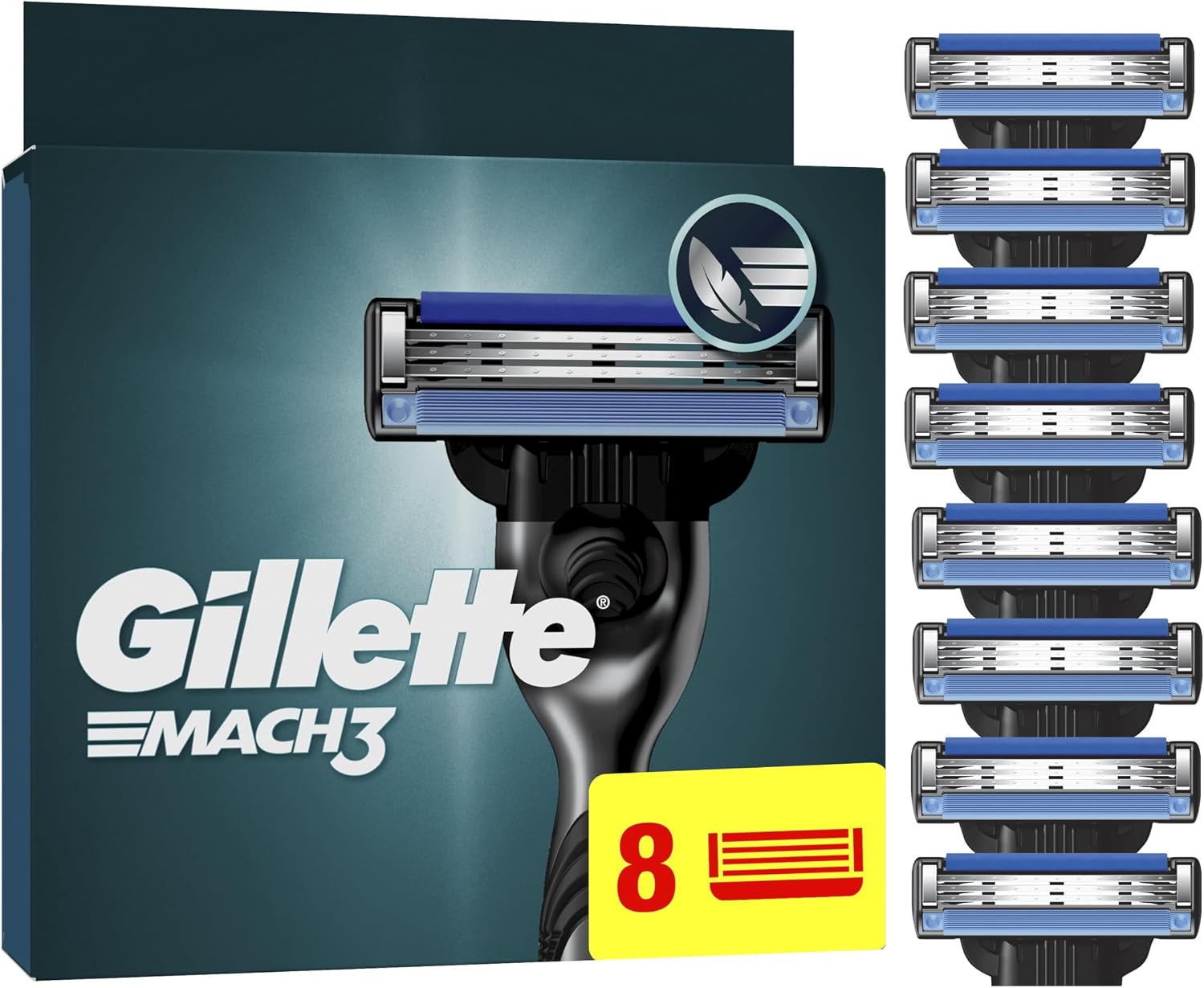 Detalle de Gillette Mach3 8-pack razor blade refills 🪒