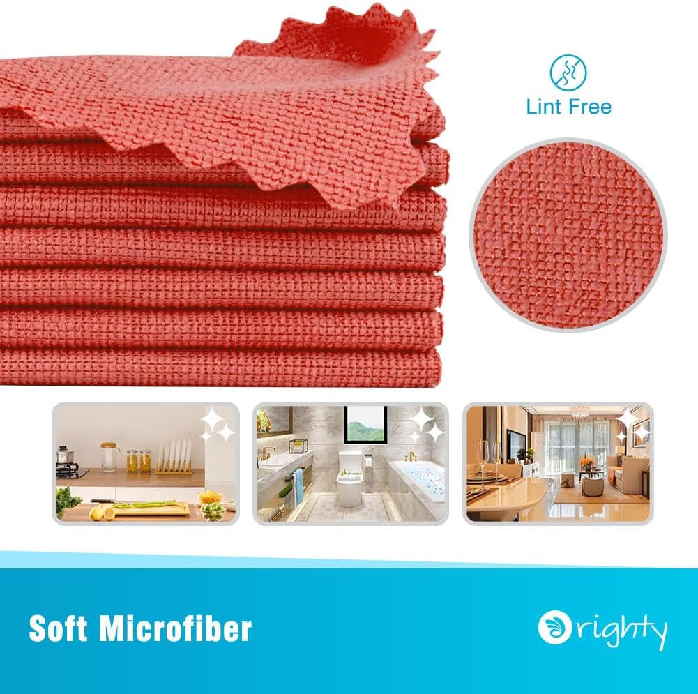 Detalle de Orighty Cleaning Cloths Bulk (150-Pack) Microfiber Shop Rags, Lint-Free Reusable Towels for Cars, Kitchen & Workbenches