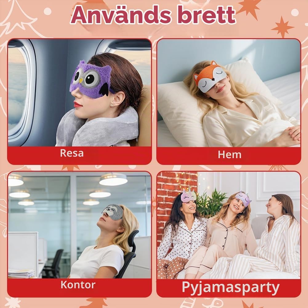 Thumbnail 5 de ACWOO 3D-ögonmask för barn, lila enhörning i plysch med elastiskt band