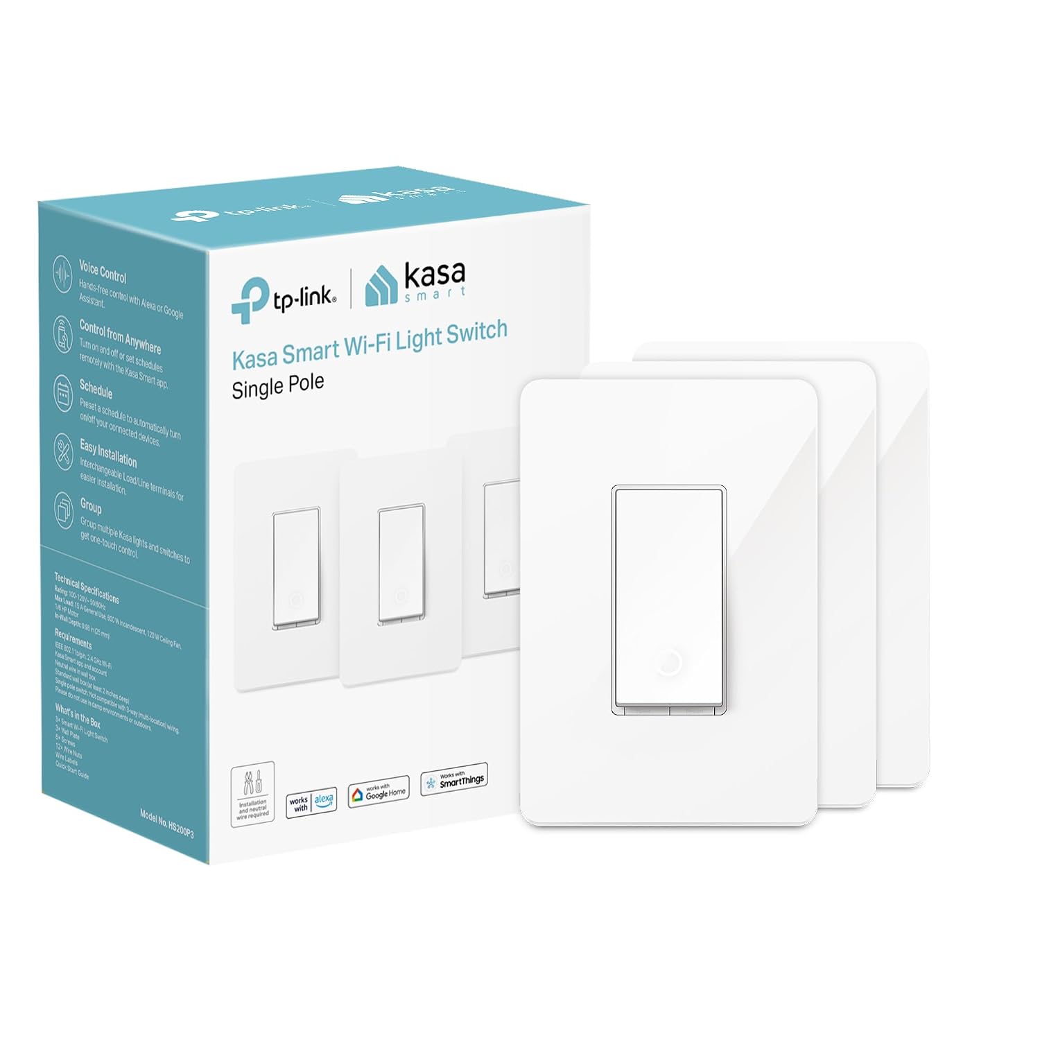 Detalle de Kasa HS200P3 Smart Light Switch 3-pack ๐
