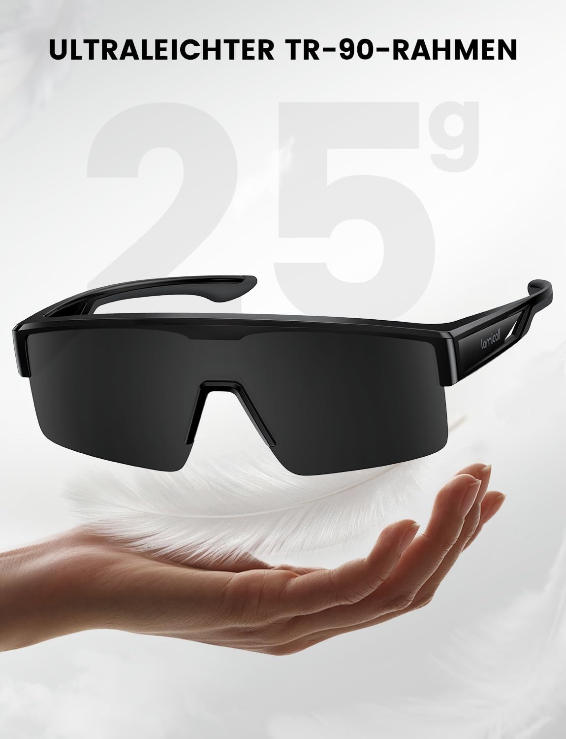 Detalle 2 de Lamicall Überzieh-Sonnenbrille: Polarisierte Überbrille für Brillenträger (TR-90, 25 g)