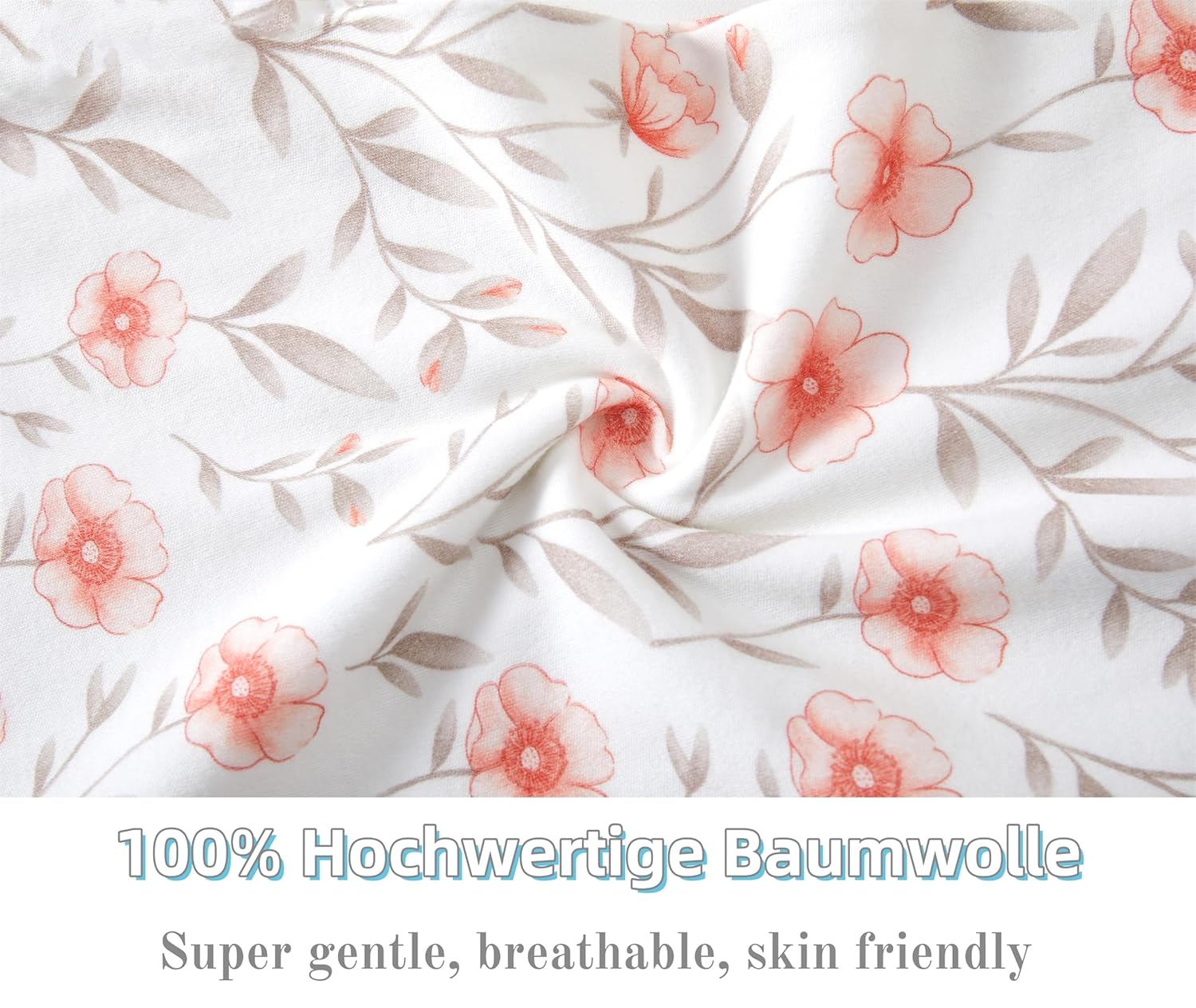 Thumbnail 6 de Chilsuessy 2er Pack Baby-Schlafsack Sommer mit Füßen, 1 Tog, 100% Baumwolle, Rosa Blumen – Größe 90 cm (Höhe 100–110 cm)