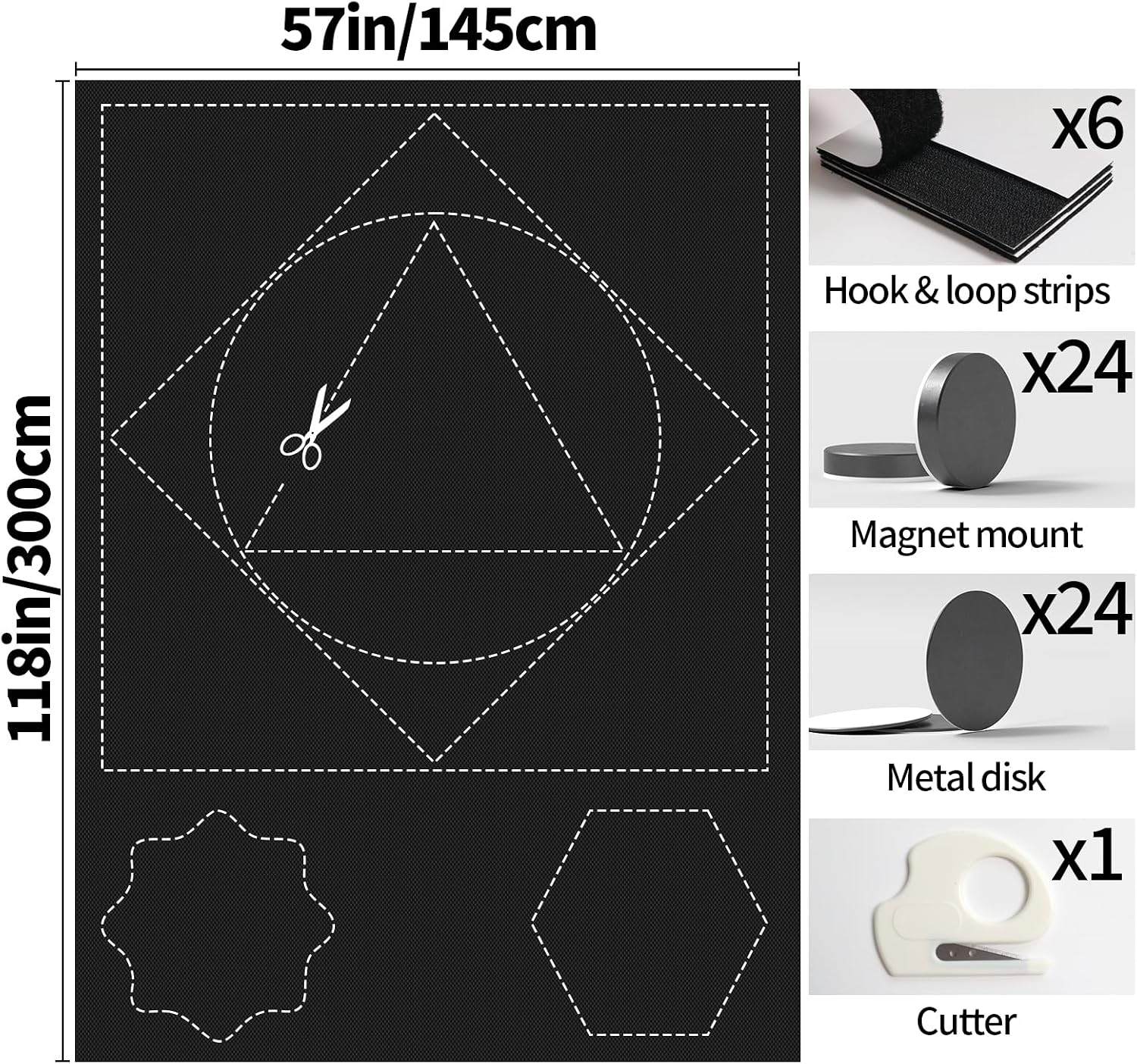 Thumbnail 6 de BKSAI Magnetic Blackout Blinds Window Cover (145x300cm) — No-drill portable light and heat blocking curtains
