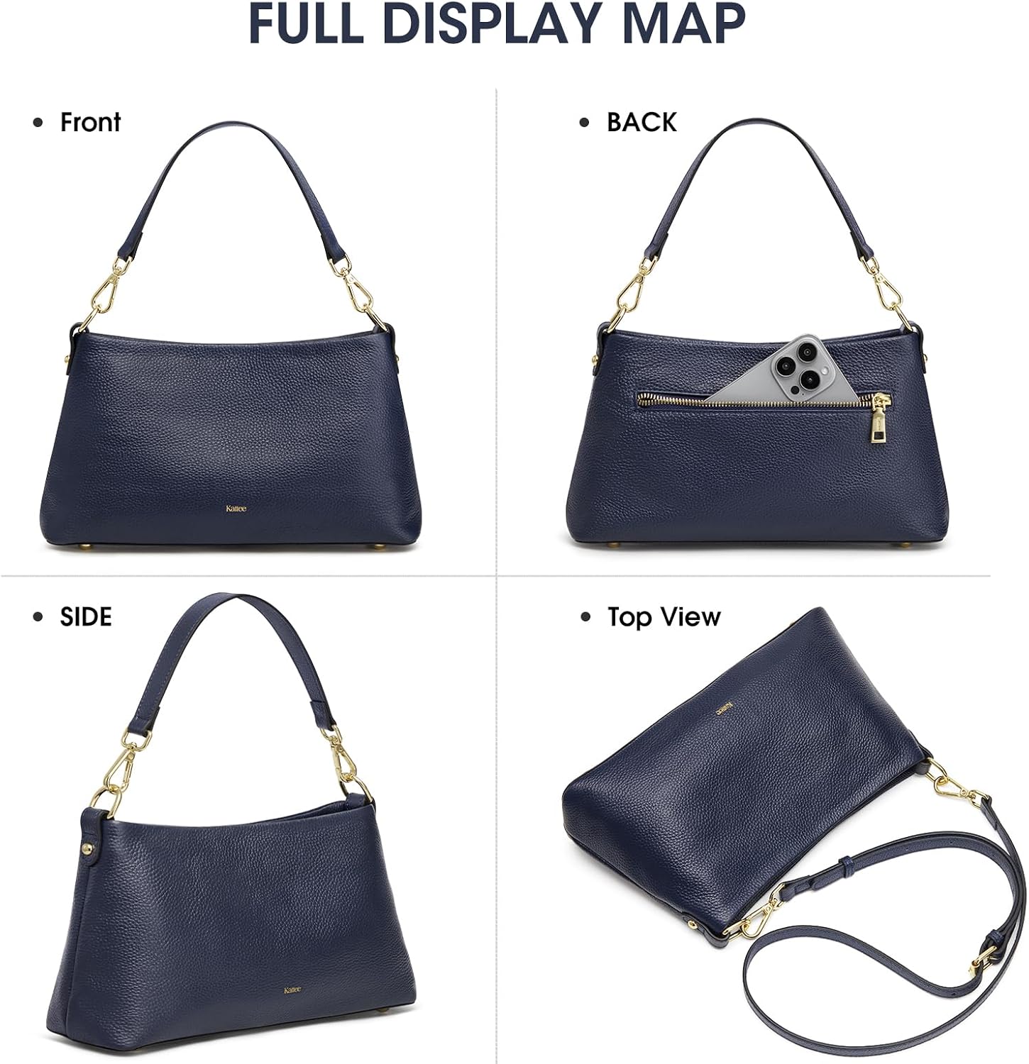 Thumbnail 6 de Kattee Bolso de cuero femenino 34 cm