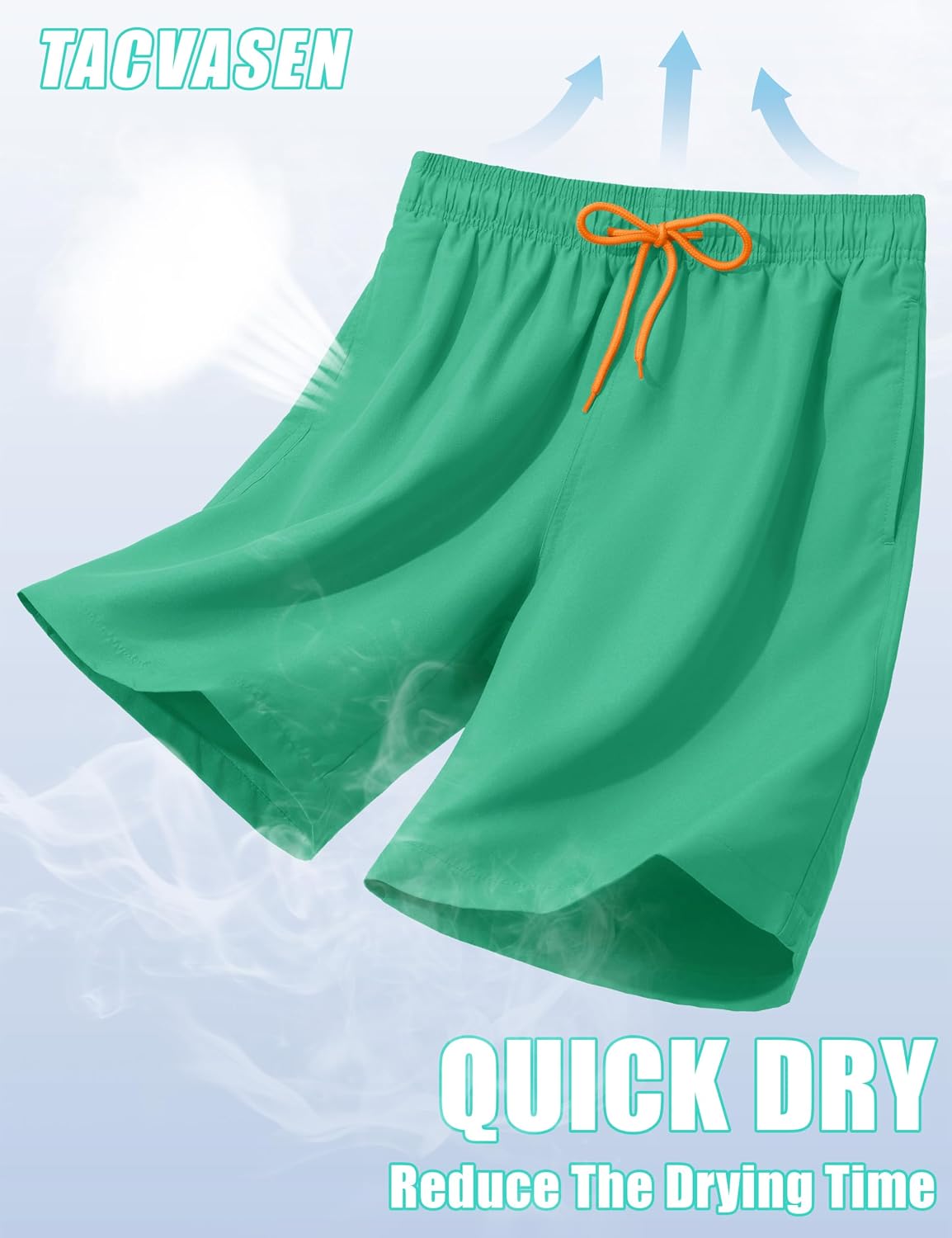 Detalle de TACVASEN Men's Swim Shorts with Mesh Lining – Quick-Dry Beach Trunks