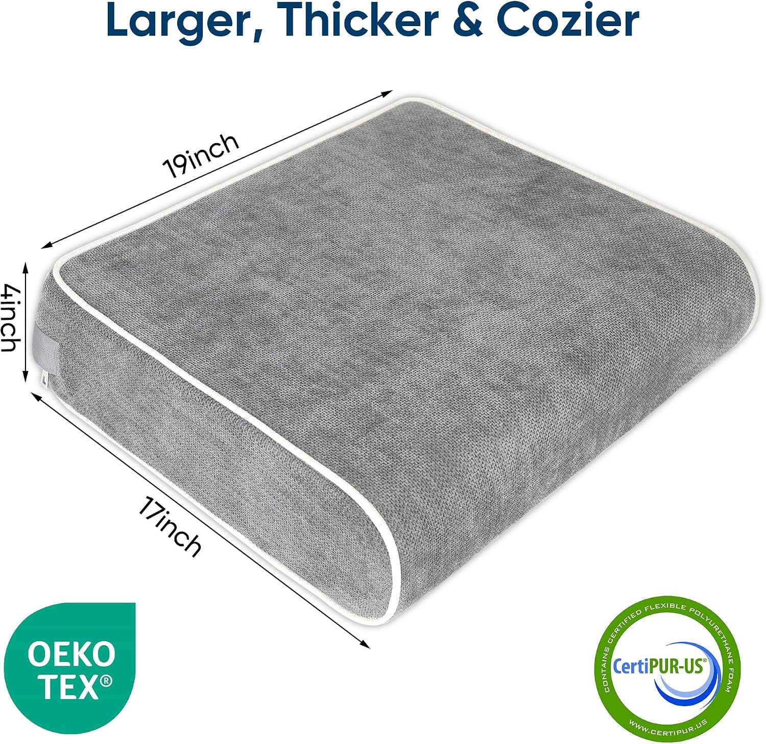 Thumbnail 2 de Safecradle ZD-19*17*4-G-CA Seat Cushion, Extra-Large Memory Foam, Non-Slip