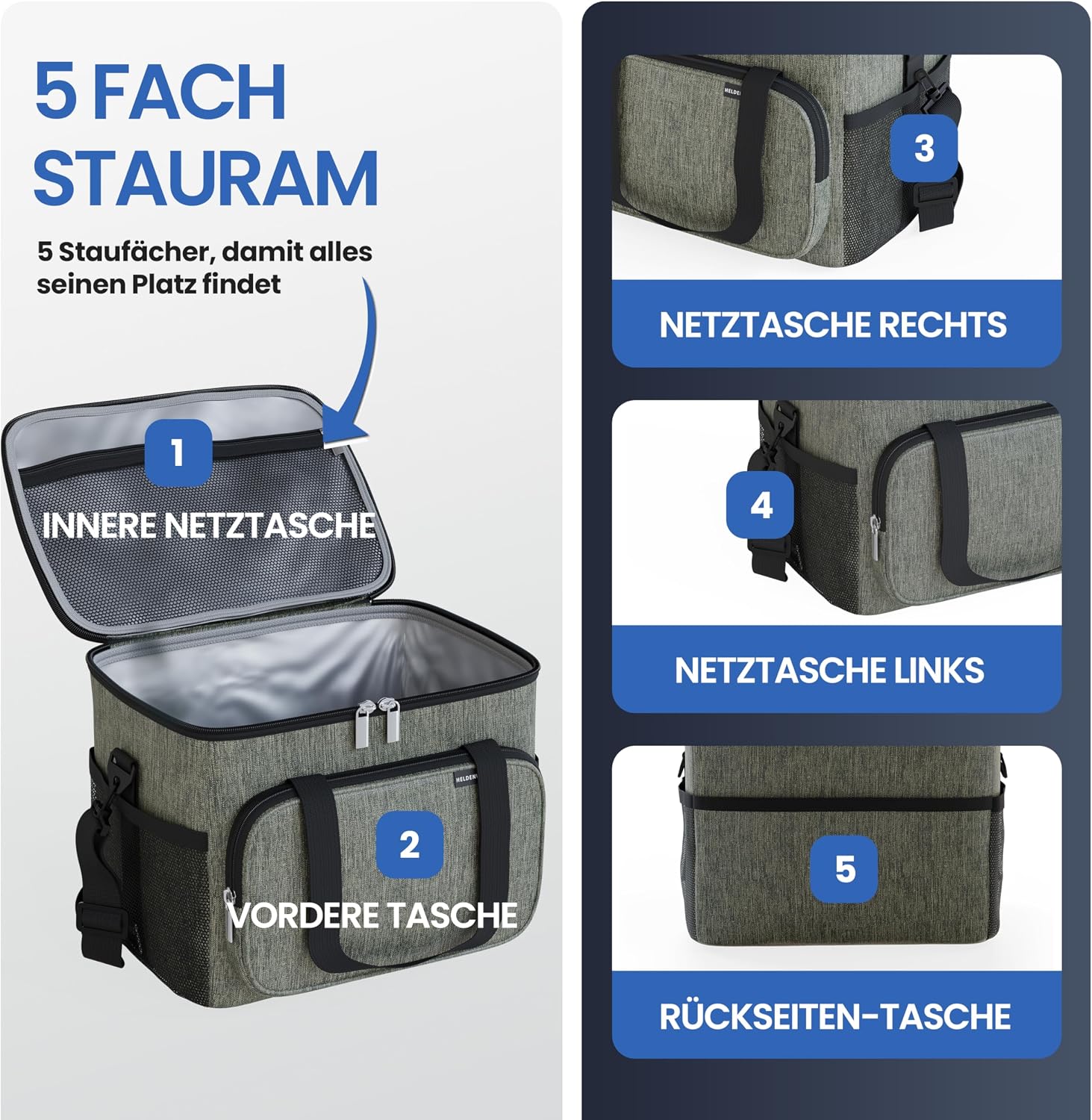 Thumbnail 5 de HELDENWERK® Kühltasche groß faltbar – 12h Kühlleistung, wasserdicht & auslaufsicher