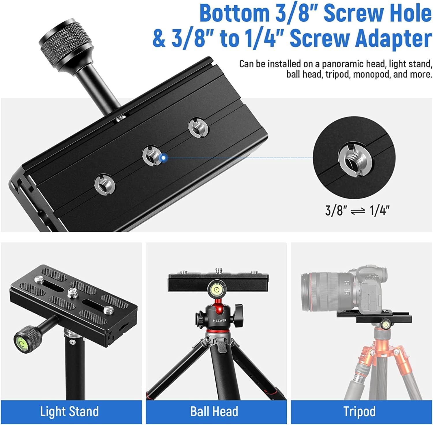Thumbnail 4 de NEEWER 120mm QR Plate with Clamp