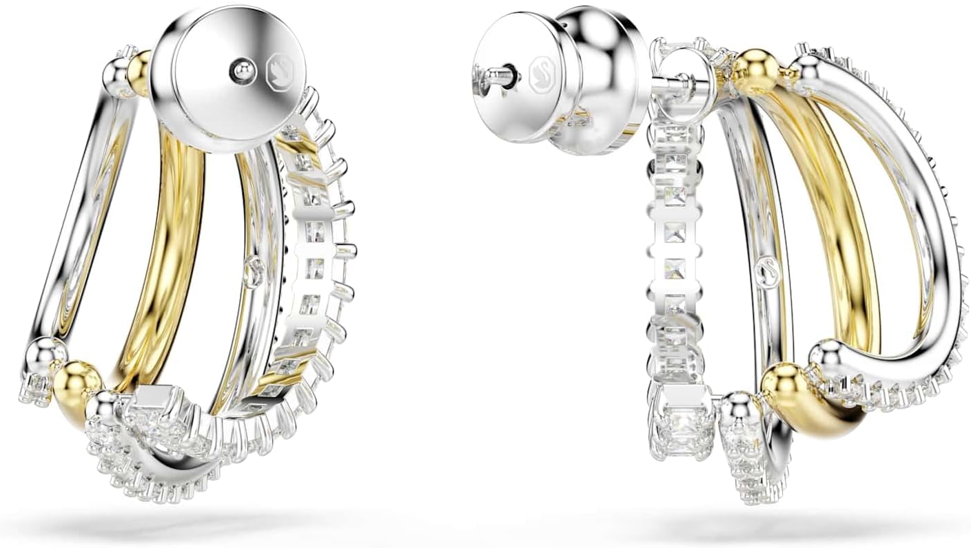 Detalle 2 de Swarovski Hyperbola pendientes aro Mini blancos 💍