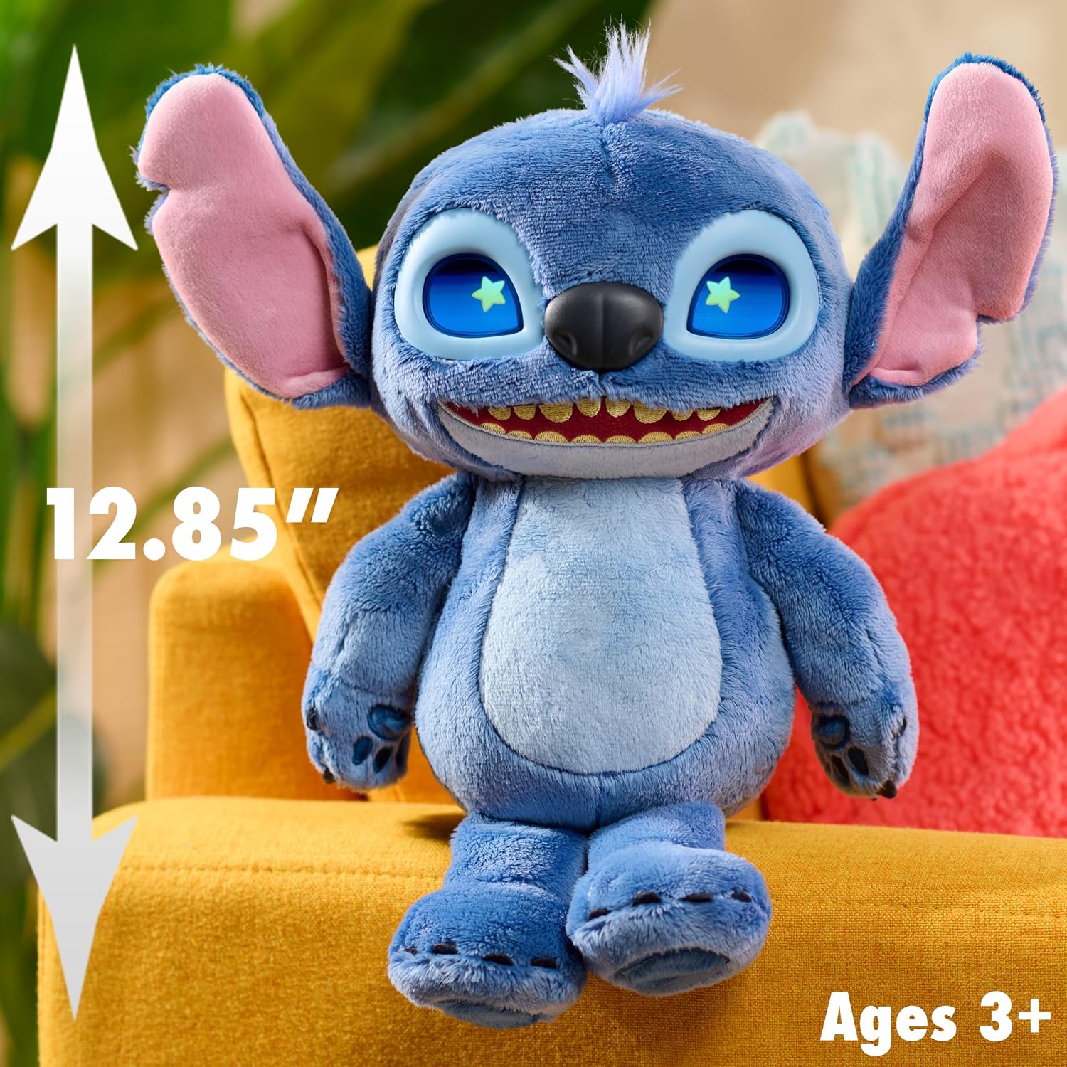 Detalle de Just Play Disney Stitch Many Moods – interaktywny pluszak 14 cali, ekran LCD