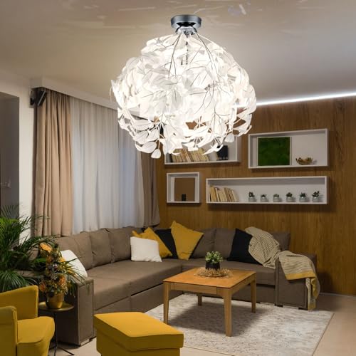 Detalle 2 de RL Live Your Light Leavy R60461001, plafonnier nickel, abat-jour plastique