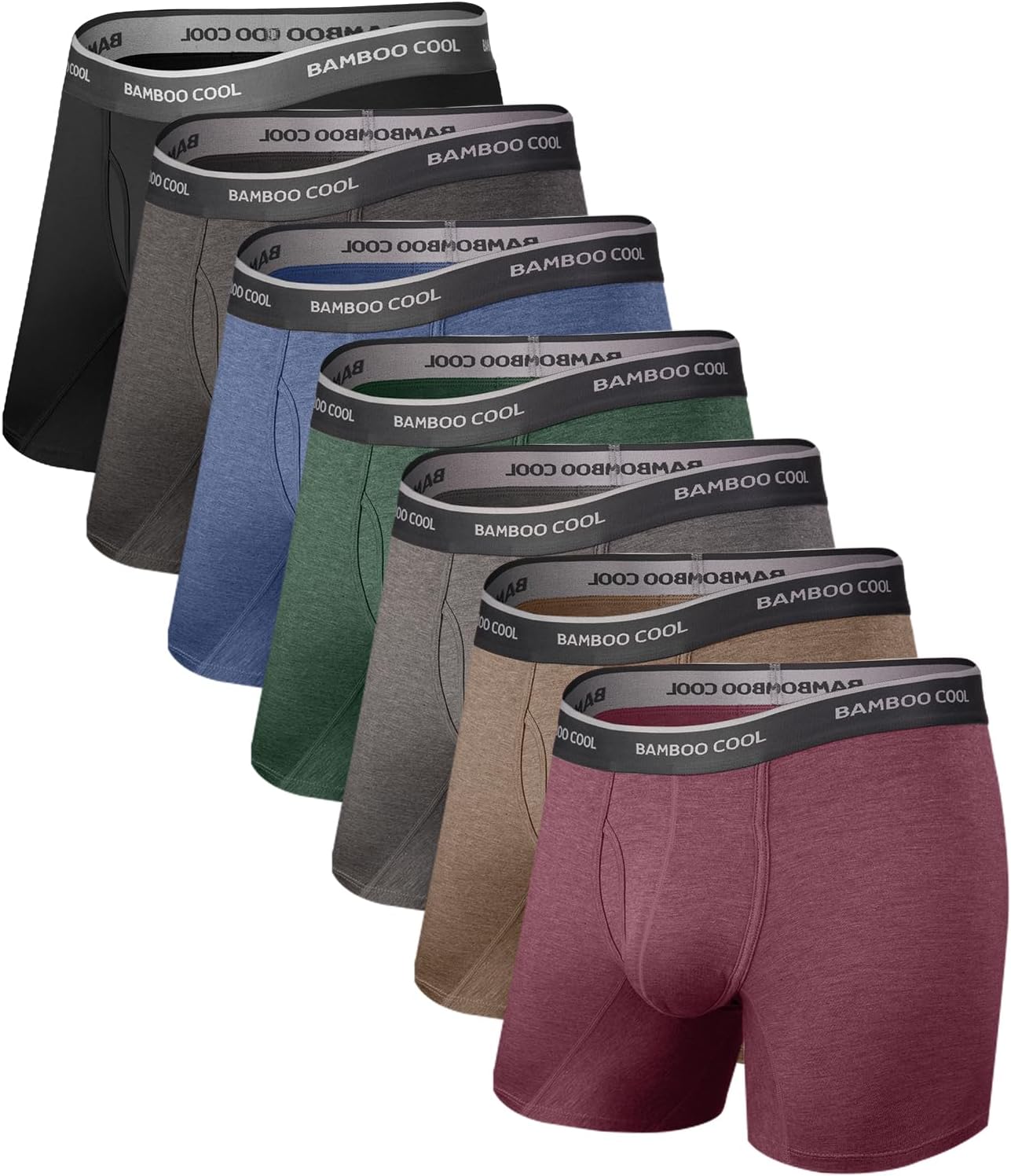 Detalle de BAMBOO COOL Men's Underwear Boxer Briefs: Soft, Breathable Comfort in Packs of 4 or 7
