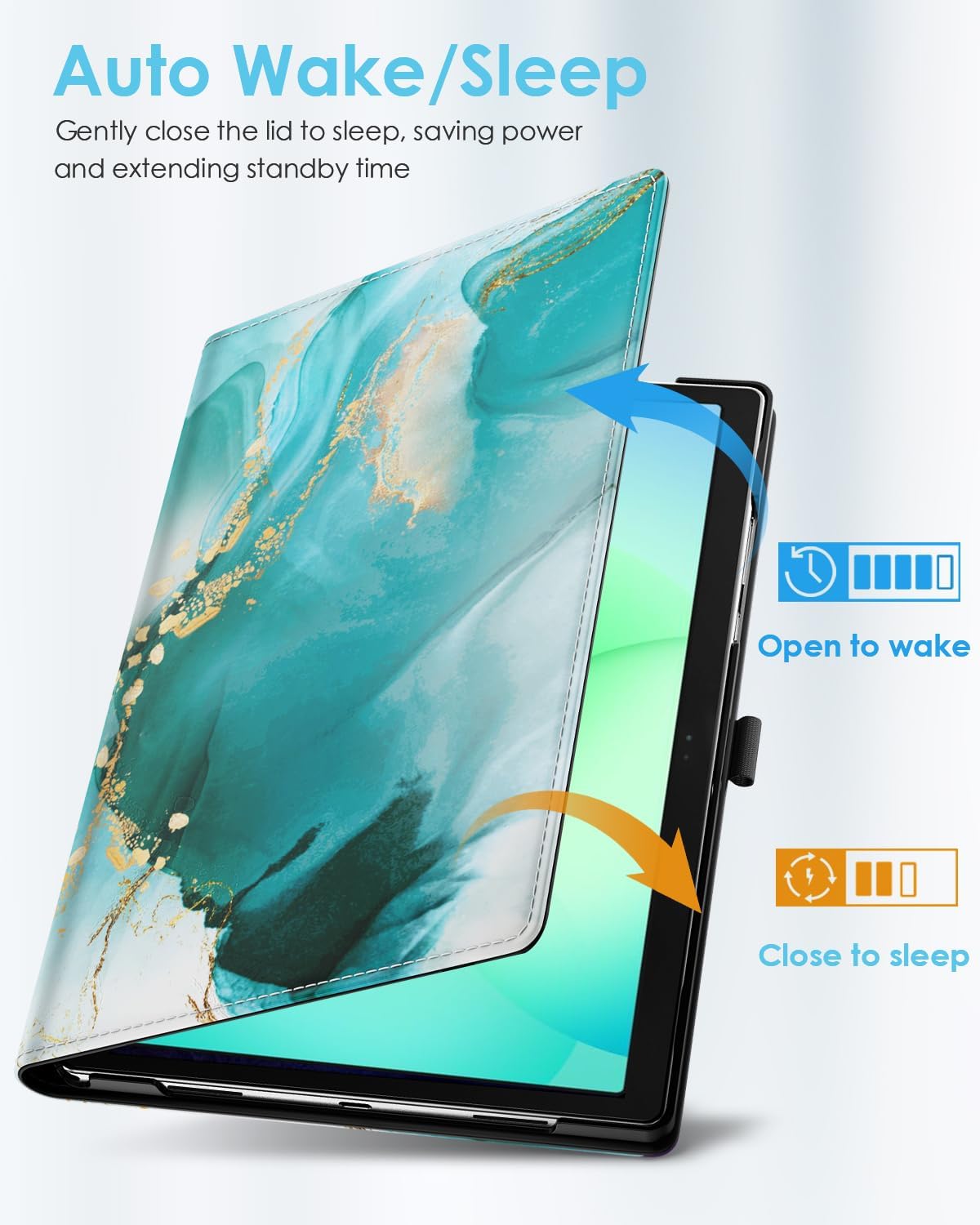 Detalle de TiMOVO Drehbare Hülle für Samsung Galaxy Tab A11+/A11 Plus 11 Zoll (2025) – 90° Stand, Auto Sleep/Wake, Pfauenblau