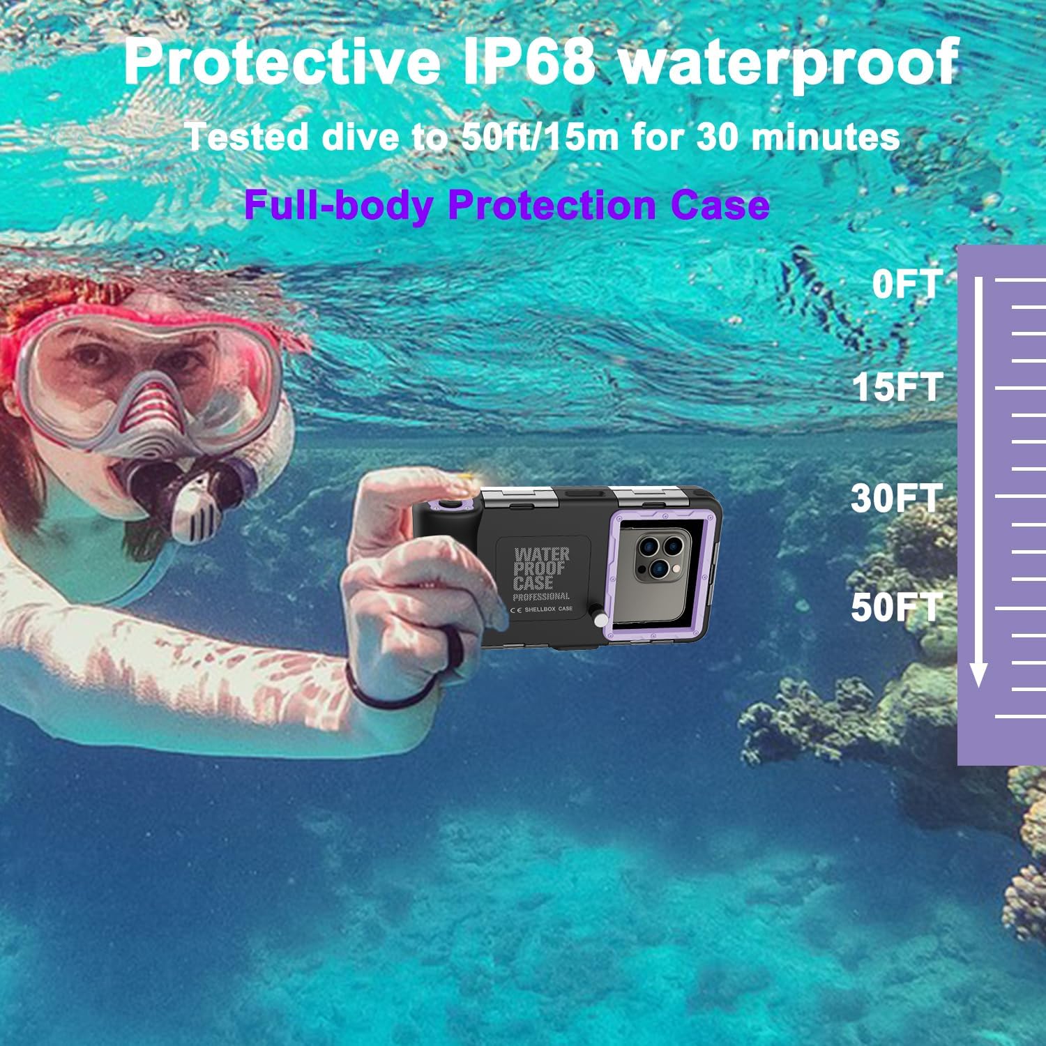 Thumbnail 1 de Djuiofdja etui do nurkowania na telefon, IP68, do 15 m, z regulowanym paskiem