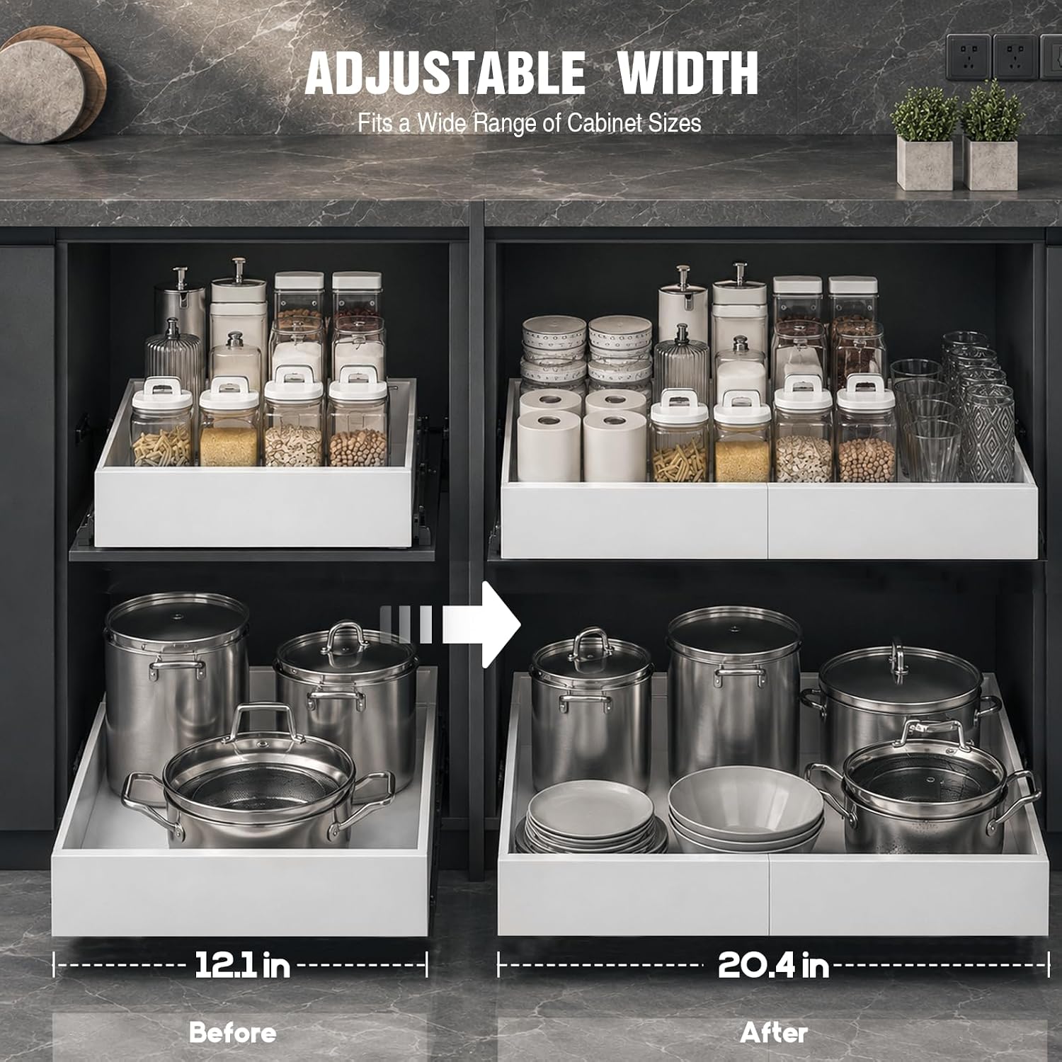 Thumbnail 4 de Seinloes Expandable Pull Out Cabinet Organizer