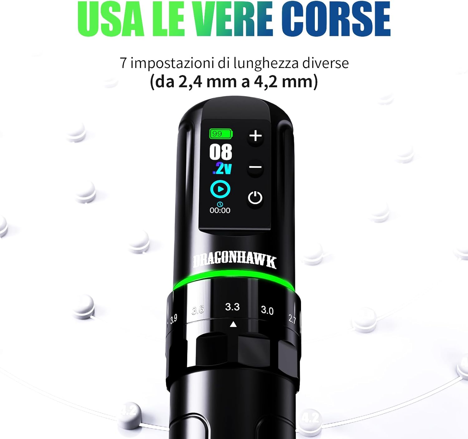 Detalle de Dragonhawk L3 Penna Tattoo Wireless 2000 mAh