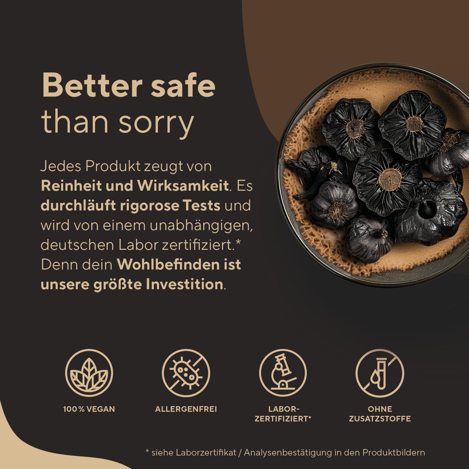 Detalle de True Nature Schwarzer Knoblauch Extrakt (15:1) mit S-Allylcystein (SAC) – 360 Kapseln für ca. 6 Monate