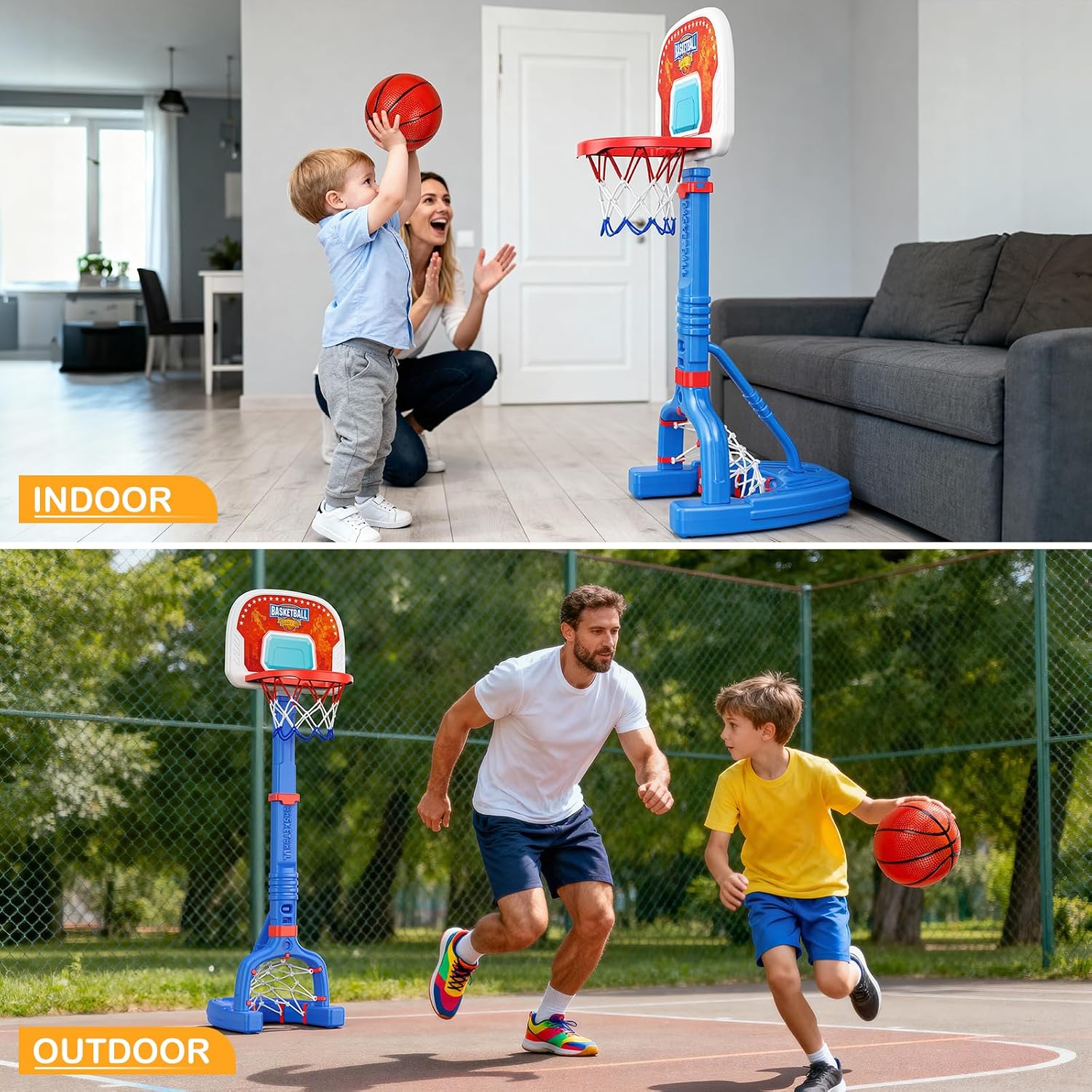 Thumbnail 4 de FLMAQE Toddler Basketball Hoop 53.15 in