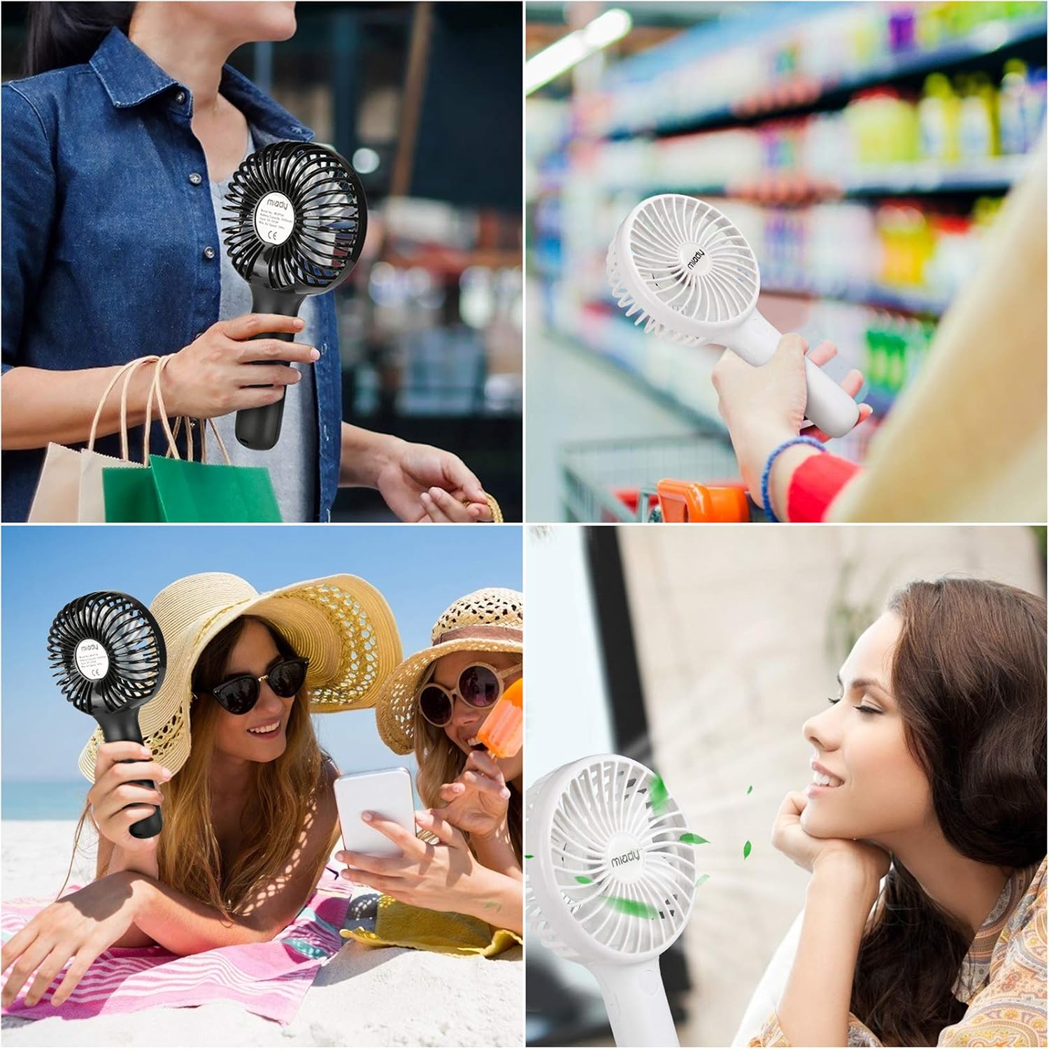 Thumbnail 5 de Miady 2-Pack 5000mAh USB-C Portable Fan — 3 Speeds, 7–20h Runtime