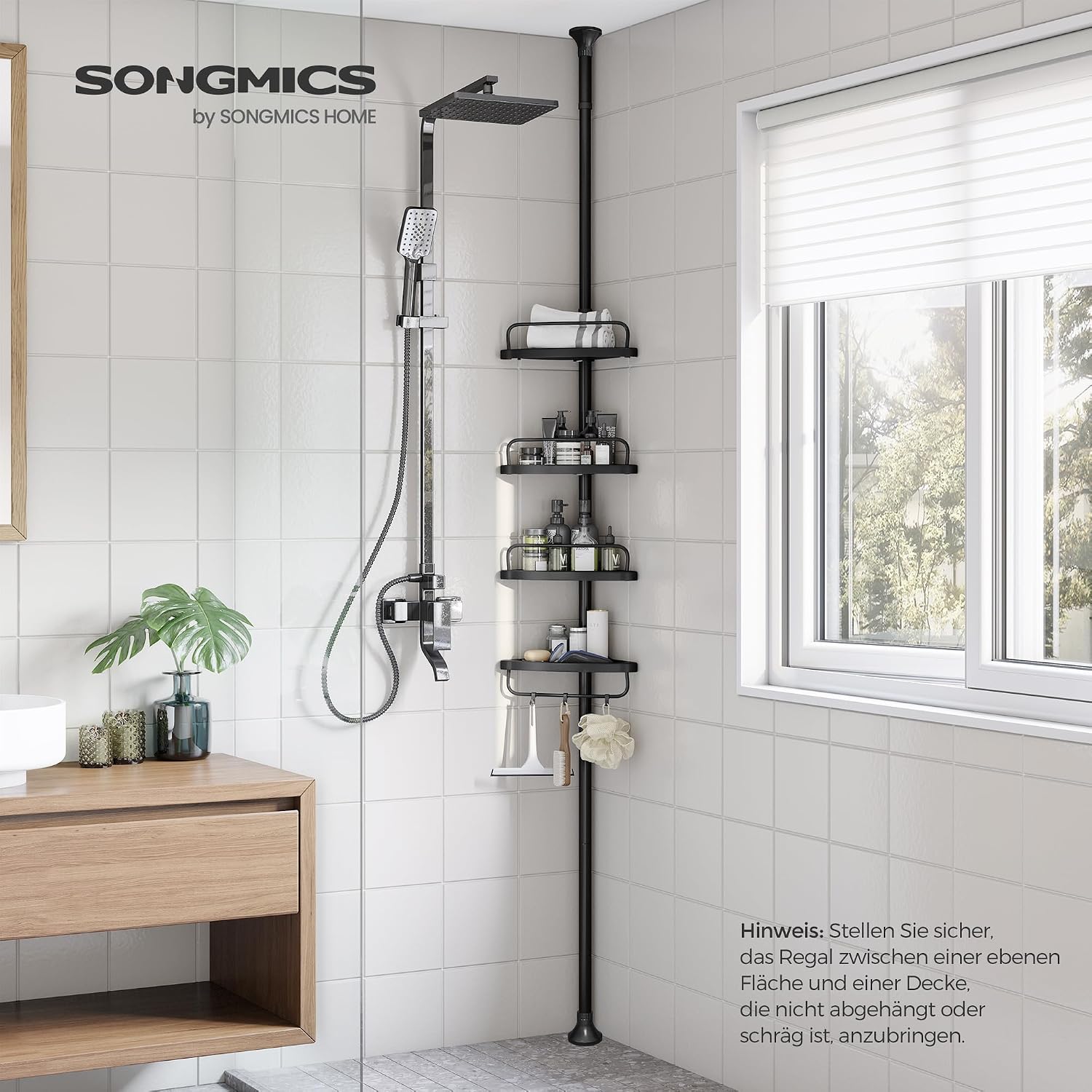 Detalle de Duschregal SONGMICS Eckregal Bad 85-305 cm