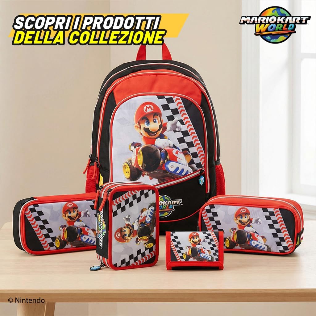 Thumbnail 6 de MARIO KART Astuccio Scuola Ufficiale: ovale, chiusura a zip e divisorio interno