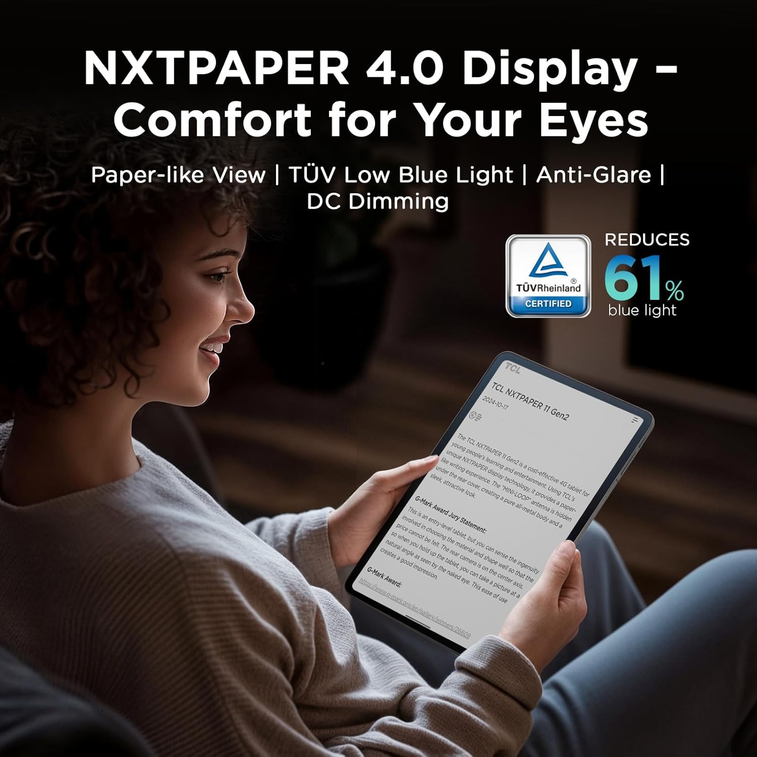 Thumbnail 2 de TCL NXTPAPER 11 Gen 2 Android Tablet (11-Inch Drawing Pad + Digital Notebook) with Stylus & Flip Case, NXTPAPER 4.0 Display