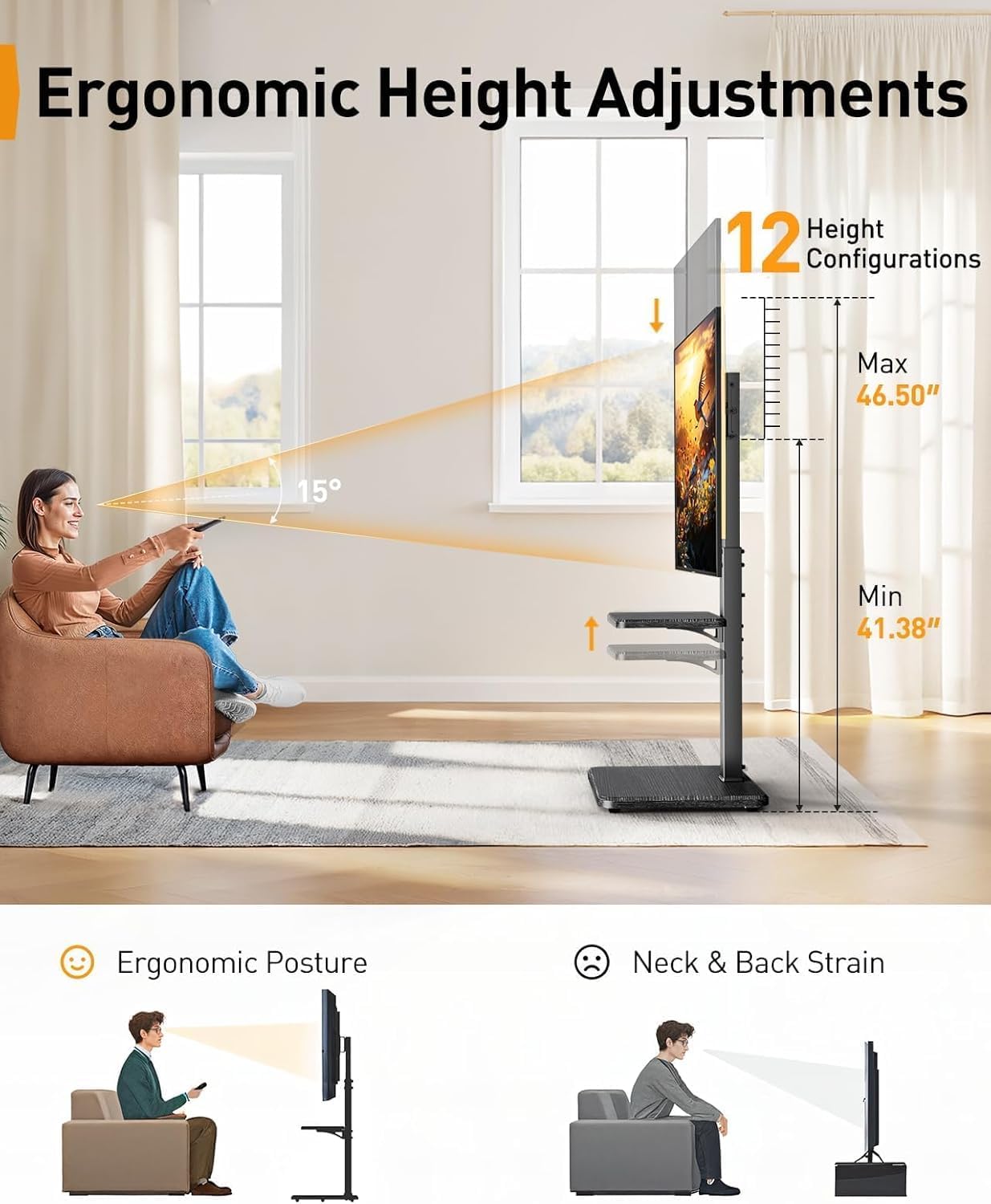 Thumbnail 4 de Perlegear PGFS06 Floor TV Stand 32-75 inch