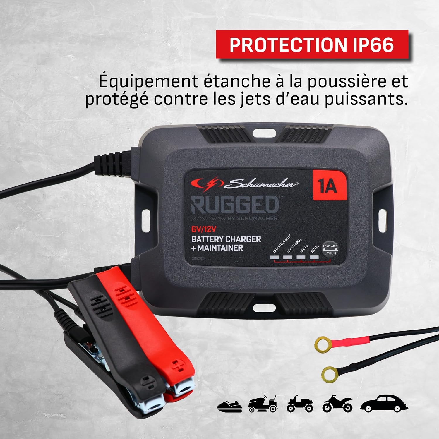 Detalle de Schumacher Rugged SPX 457 chargeur 1A 🔌