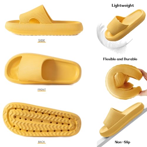 Detalle de QJJQ Badeschuhe Herren Damen Cozislides – Wolke Slippers Gelb 44-45 EU