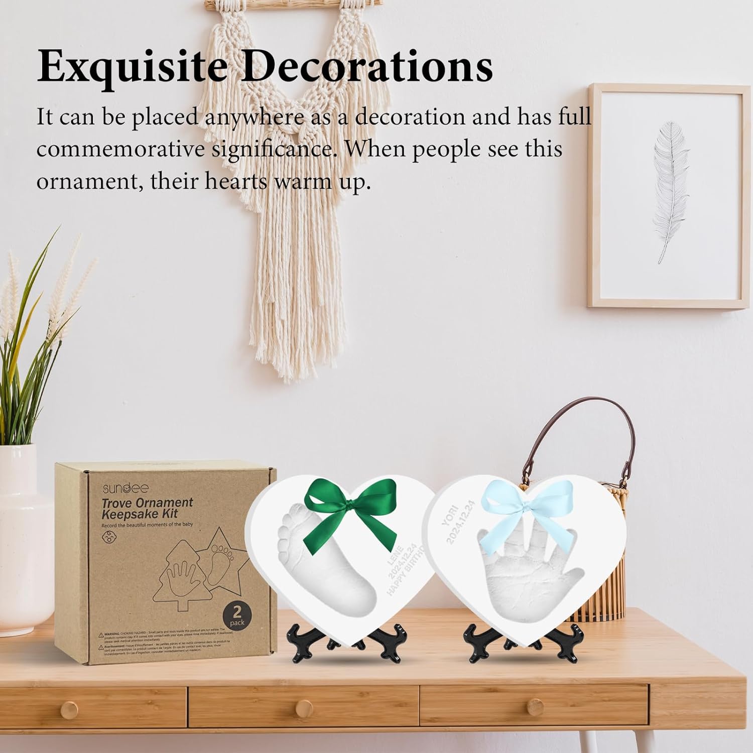 Detalle de Baby Handprint Ornament Kit – Personalised Keepsakes with Non-Toxic Clay