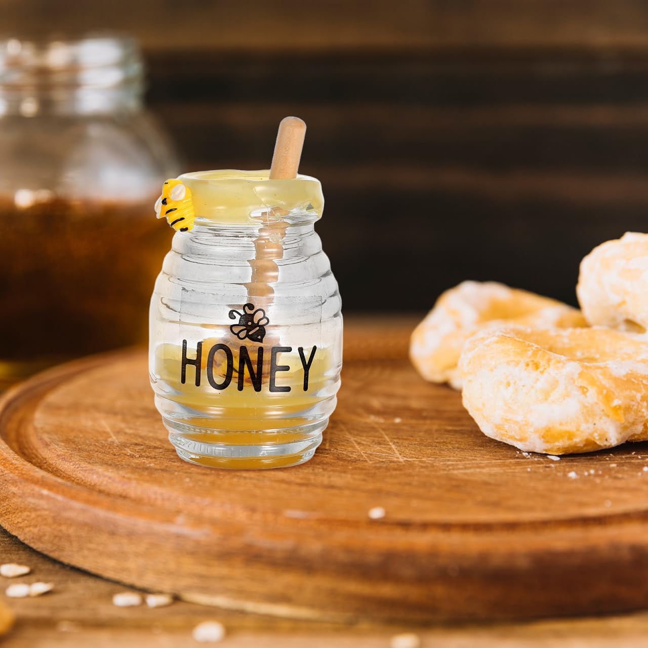 Detalle de SUPVOX Honeybee Decor Mini Honey Pot Set for Tiered Tray – Compact Bee-themed Accent