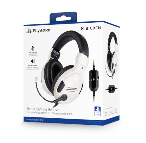 Detalle de Sony - Auriculares Gaming Stereo Blanco (PS4) para PS5, con micrófono ajustable y control inline